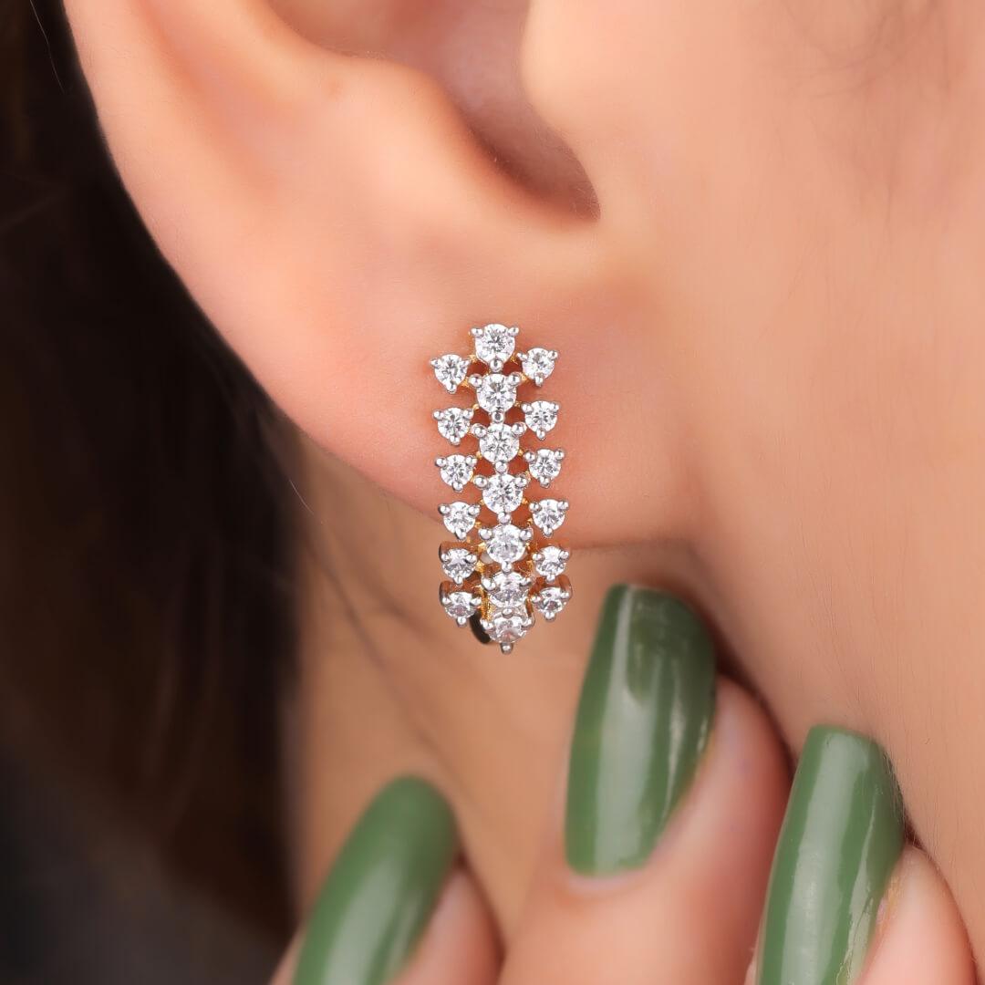 Lan Silver Hoop Earrings For Women - Shinez By Baxi Jewellers