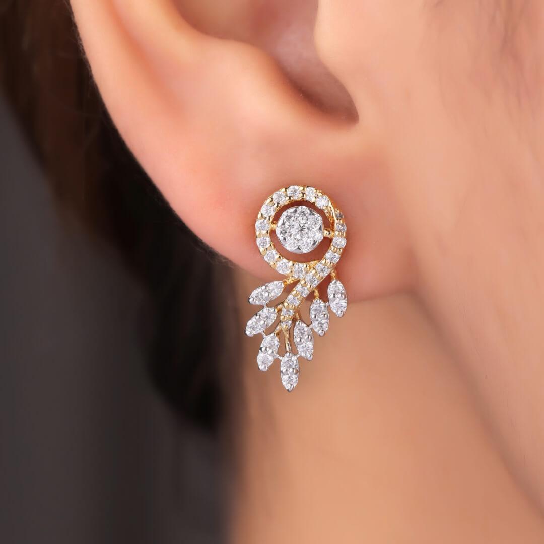 Kavya Silver Stud Earrings for Women - Shinez By Baxi Jewellers