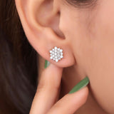 Harrel Silver Stud Earrings for Women - Shinez By Baxi Jewellers
