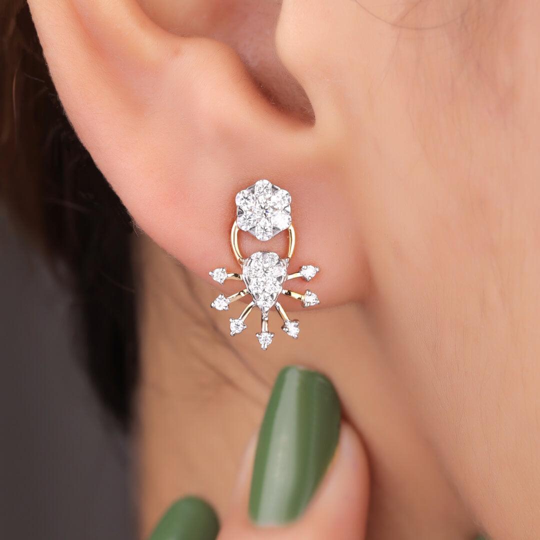 Zavi Silver Stud Earrings for Women - Shinez By Baxi Jewellers