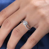 Aural Solitaire Silver Ring for Women - Shinez By Baxi Jewellers
