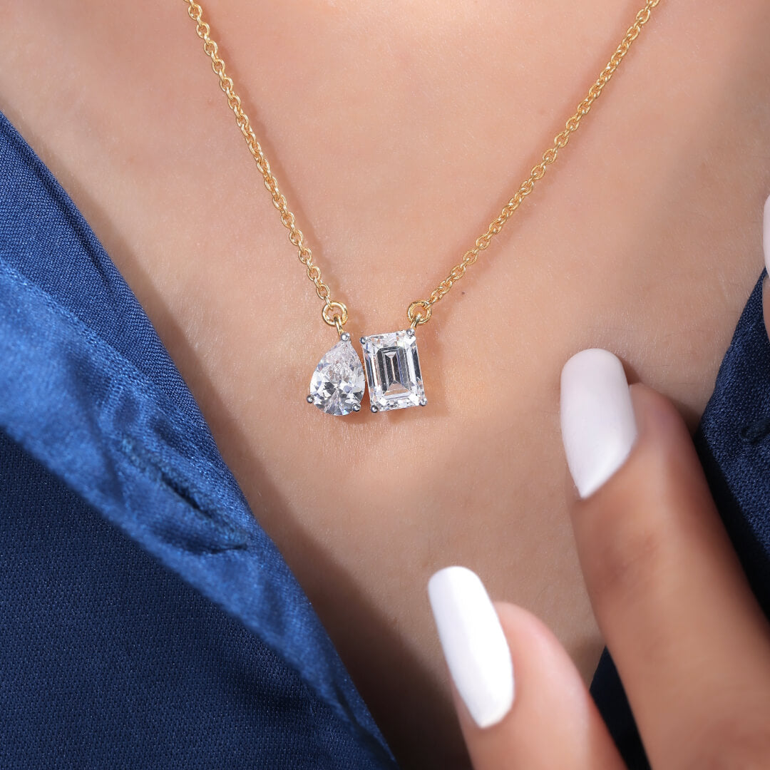 Lyr Toi Et Moi Silver Pendant For Women - Shinez By Baxi Jewellers