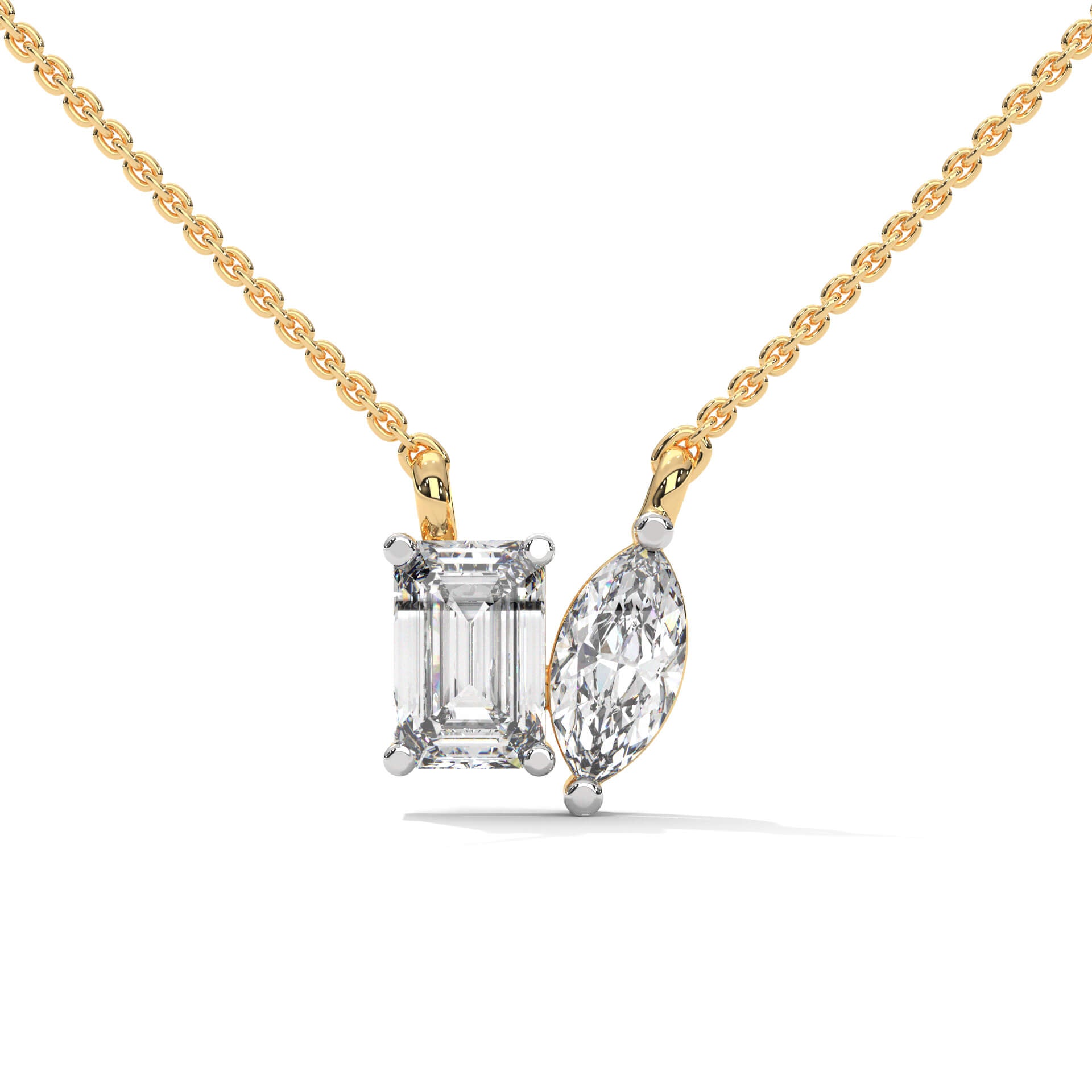 Zanika Solitaire Silver Pendant Necklace | 22KT Gold Vermeil - Shinez By Baxi Jewellers