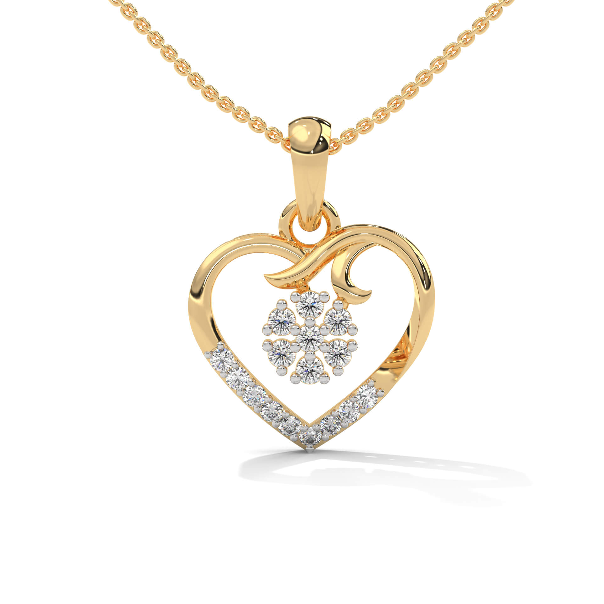 Marie Silver Pendant with chain | 22KT Gold Vermeil - Shinez By Baxi Jewellers