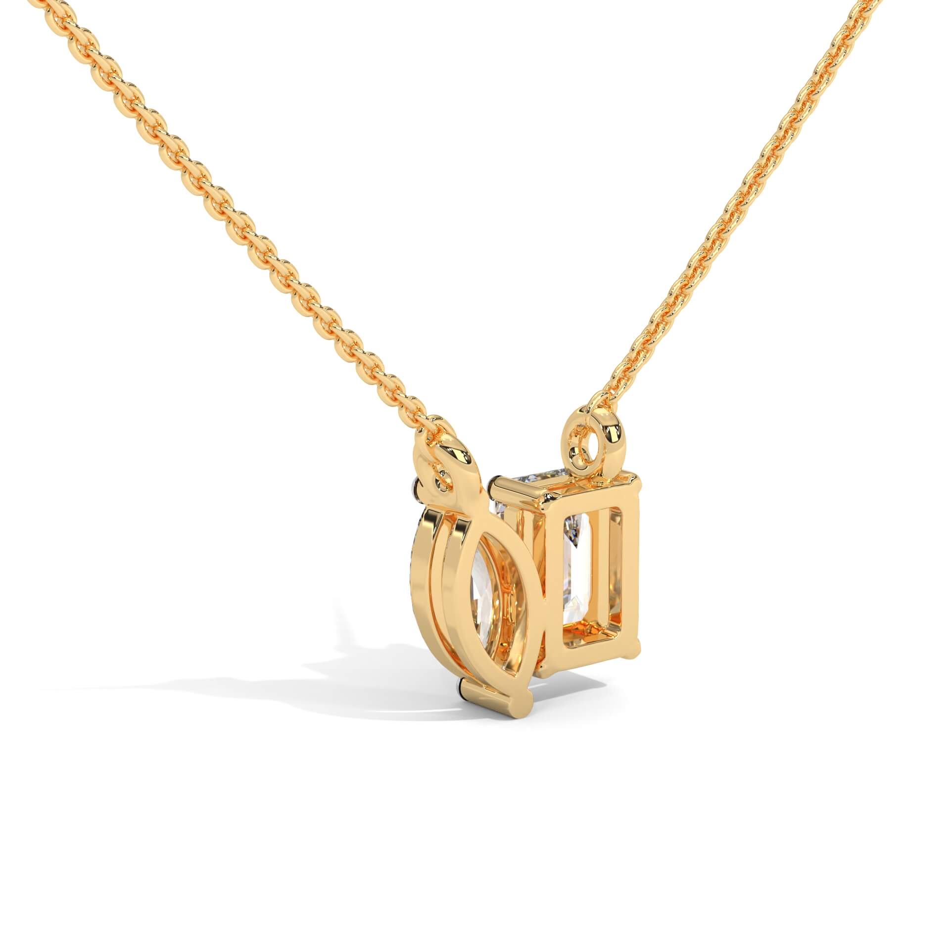 Zanika Solitaire Silver Pendant Necklace | 22KT Gold Vermeil - Shinez By Baxi Jewellers
