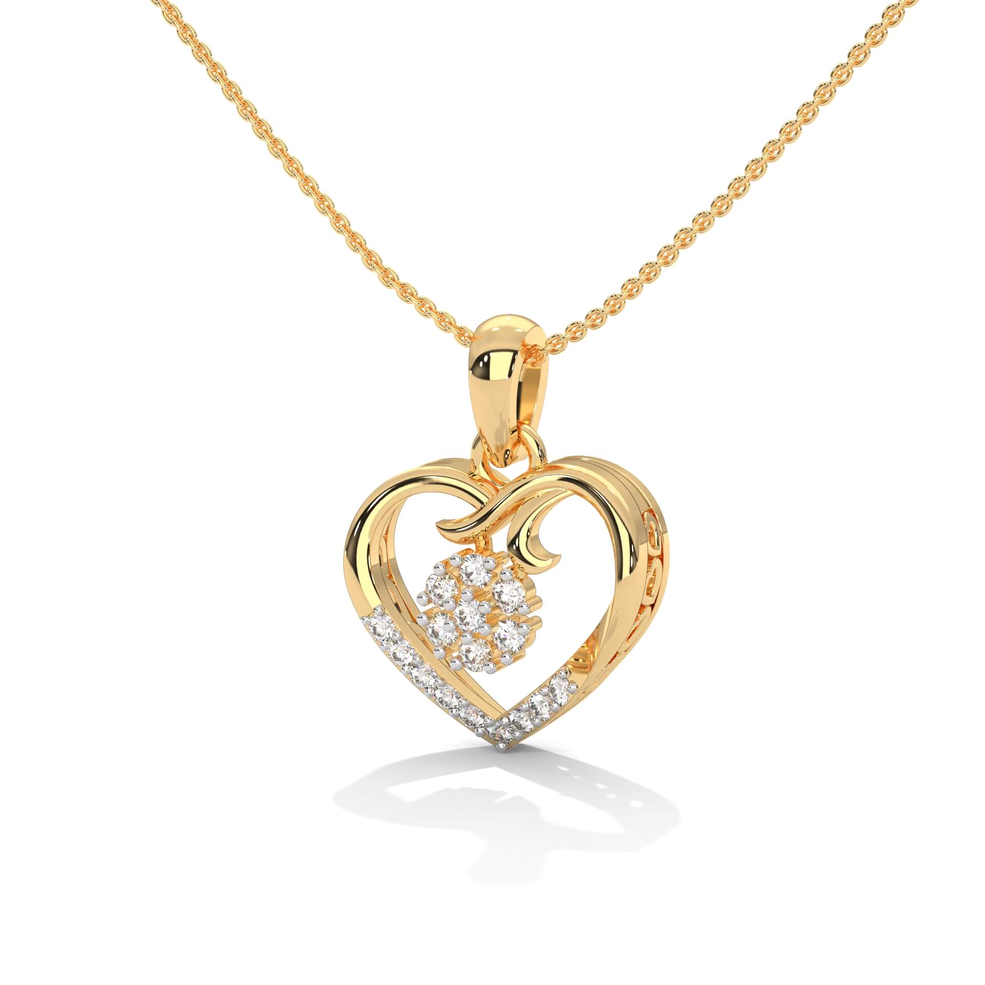 Marie Silver Pendant with chain | 22KT Gold Vermeil - Shinez By Baxi Jewellers