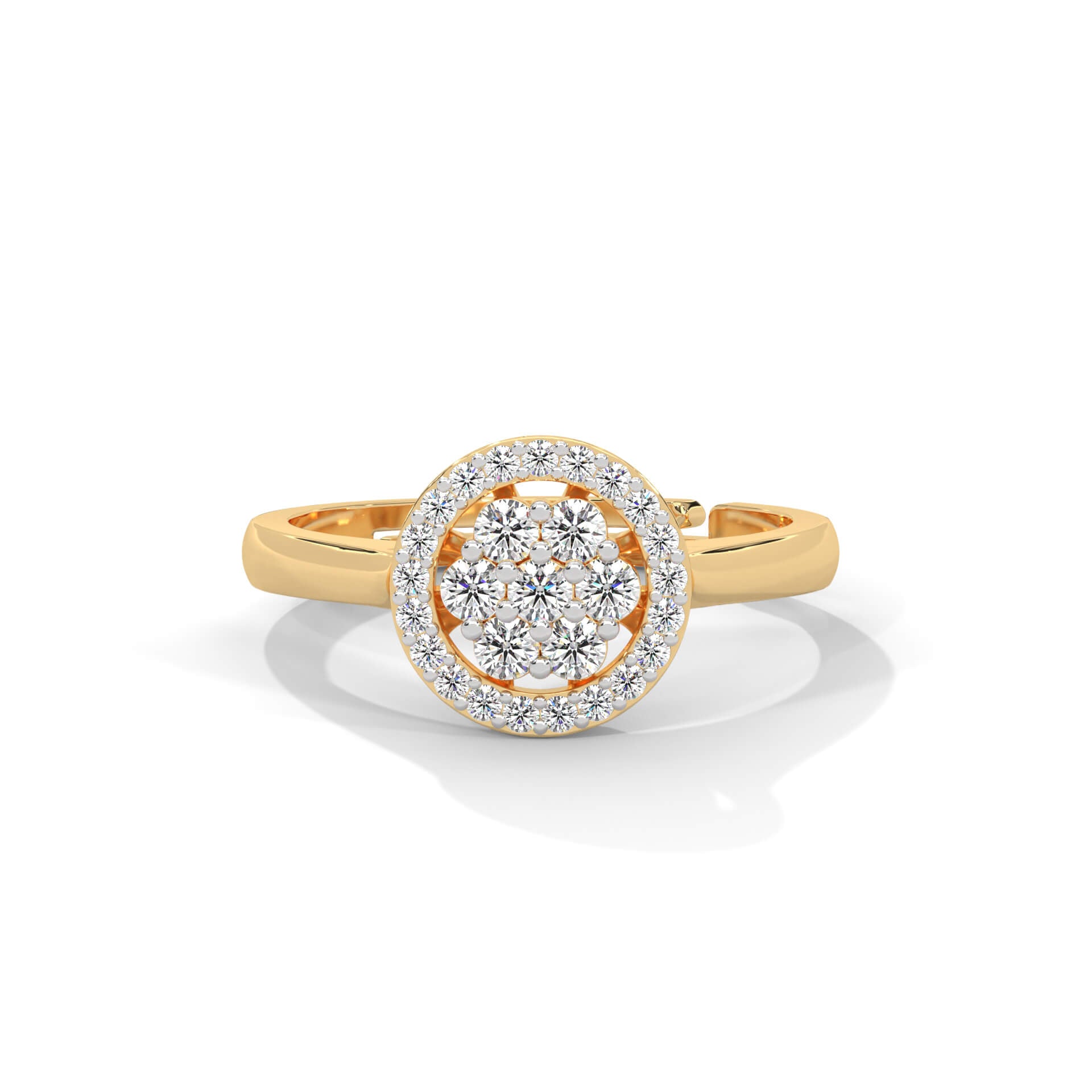 Floral Adjustable Silver Ring | 22KT Gold Vermeil - Shinez By Baxi Jewellers