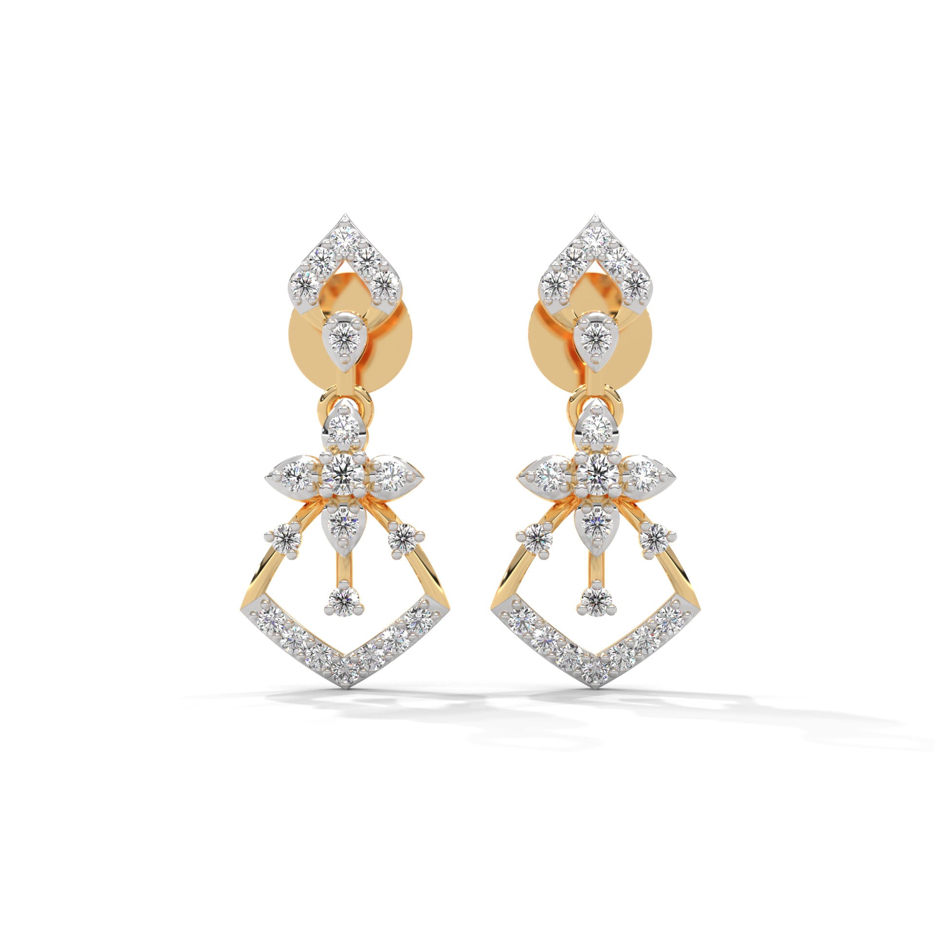 Kahli Silver Dangle Earrings | 22KT Gold Vermeil - Shinez By Baxi Jewellers