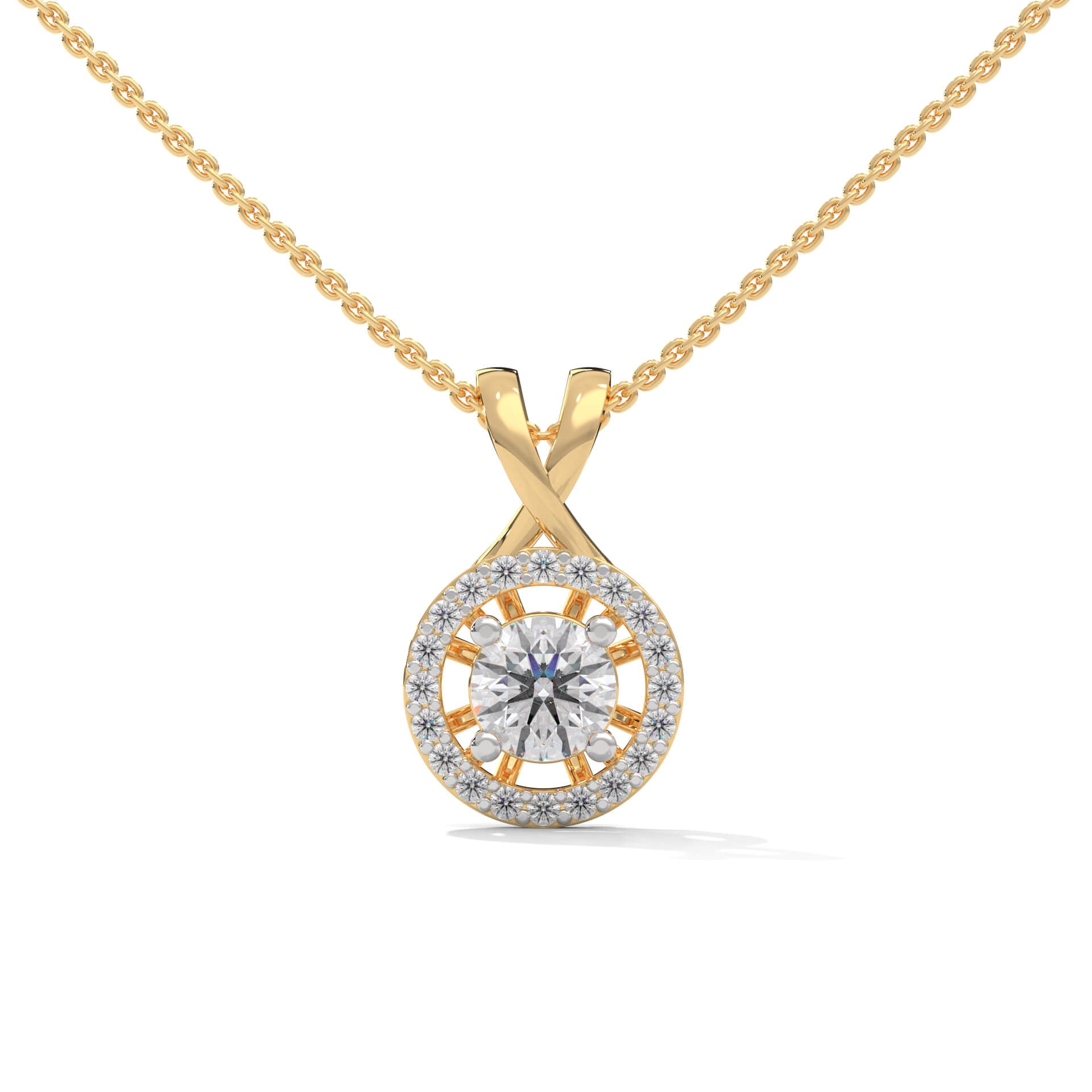 Lasa Silver Pendant with chain | 22KT Gold Vermeil - Shinez By Baxi Jewellers