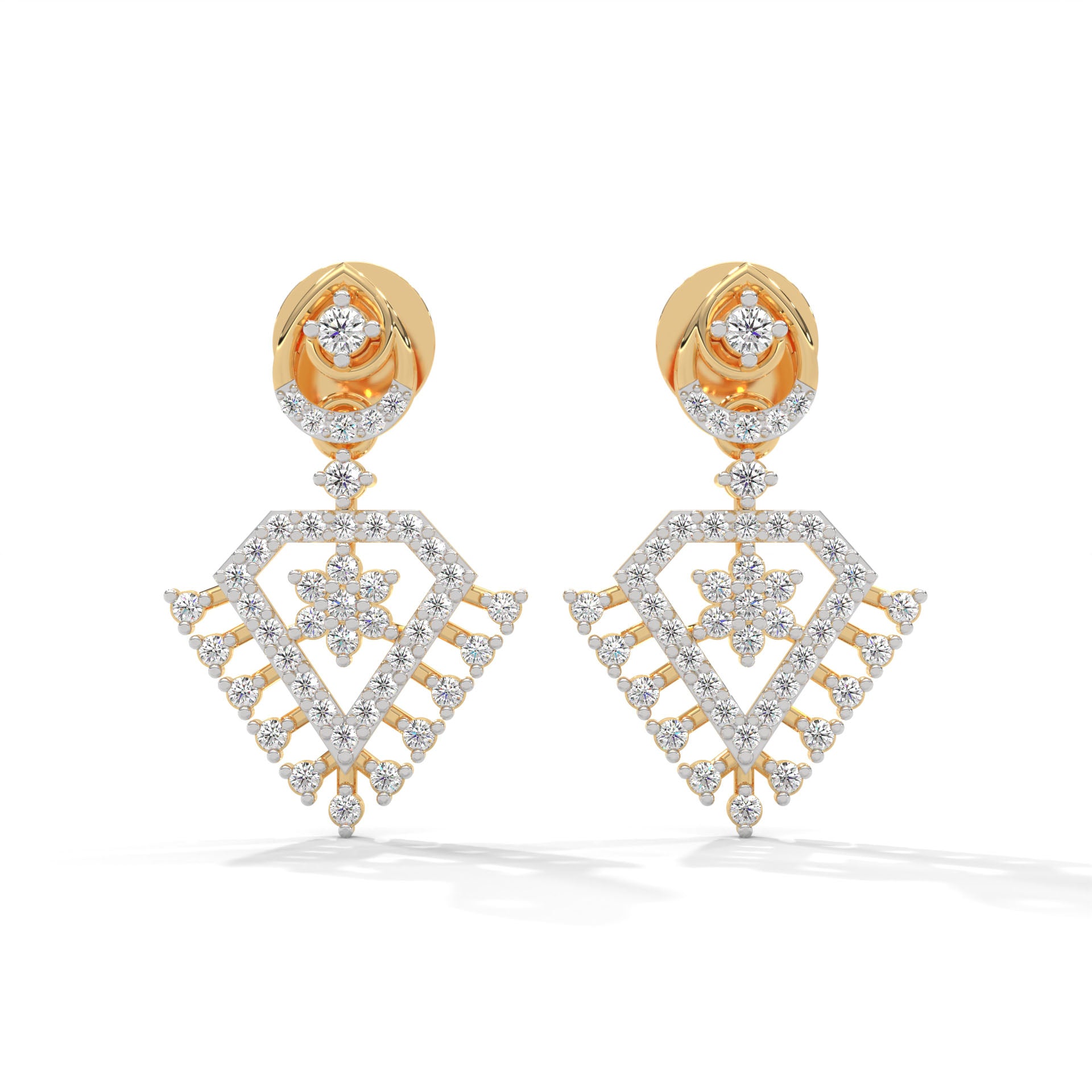 Arlette Silver Dangle Earrings | 22KT Gold Vermeil - Shinez By Baxi Jewellers