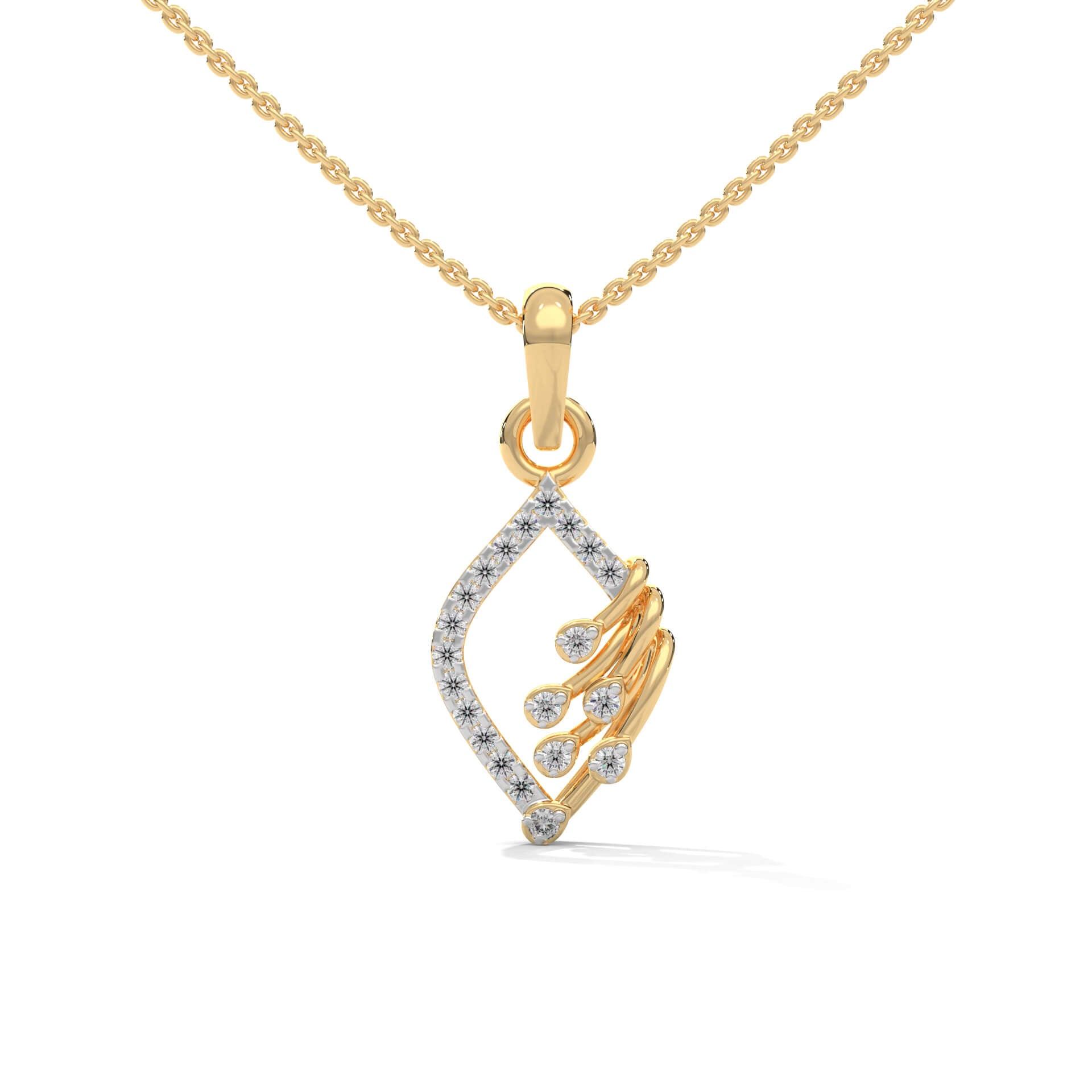 Maia Silver Pendant with Chain | 22KT Gold Vermeil - Shinez By Baxi Jewellers