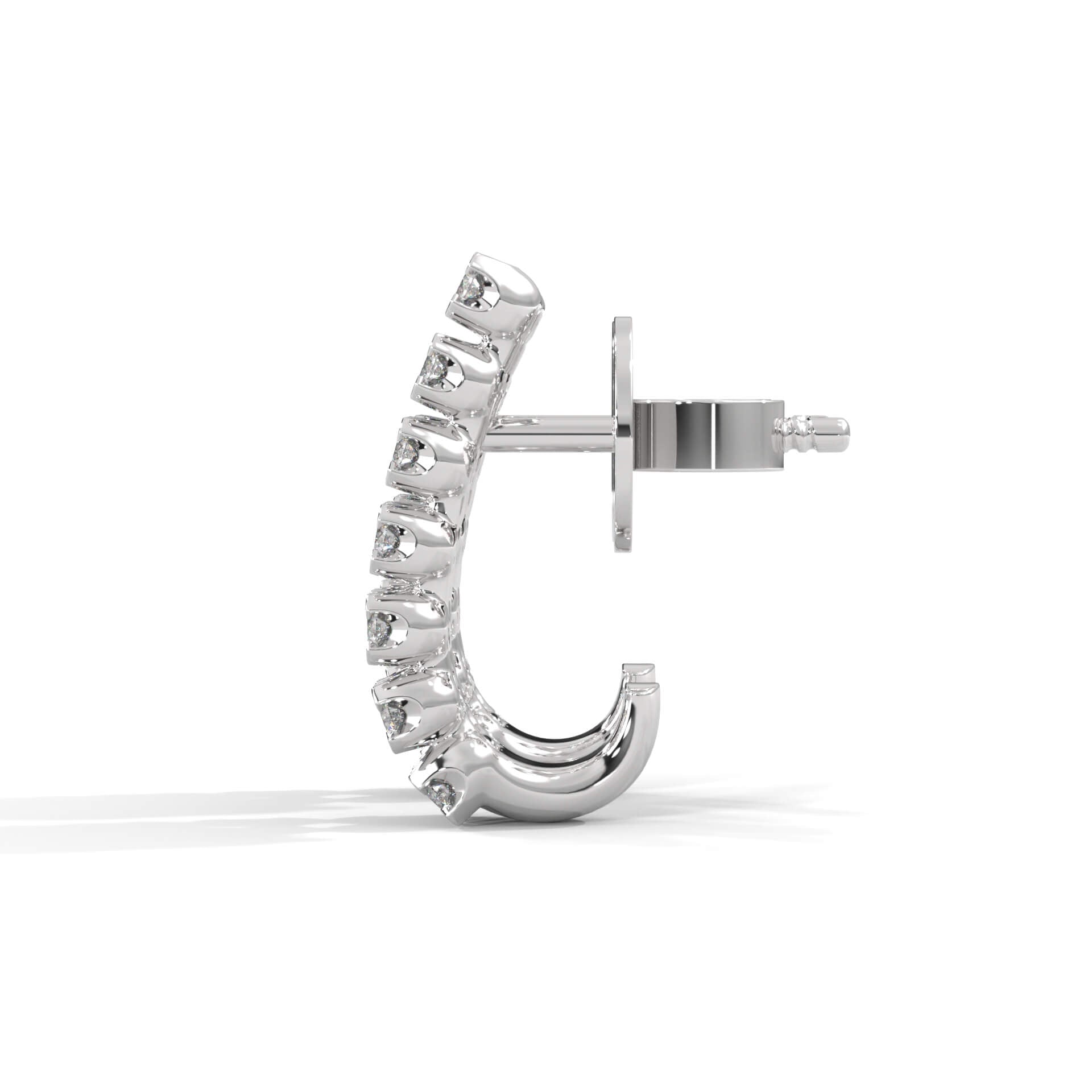 Sama Silver Hoop Earrings for Women White Gold - Shinez By Baxi Jewellers