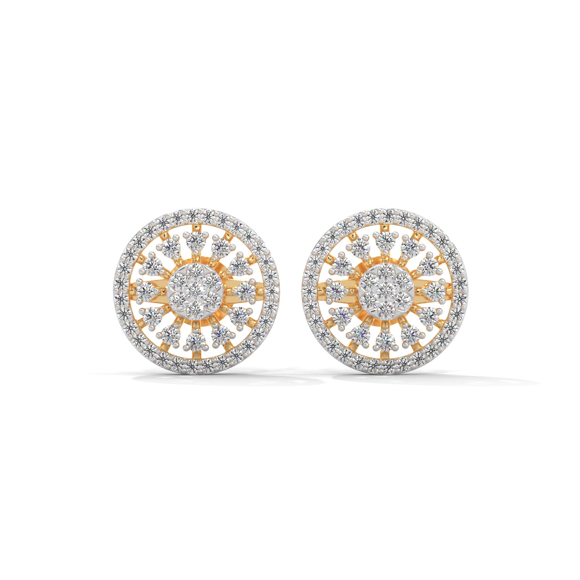Jasmin Silver Stud Earrings | 22KT Gold Vermeil - Shinez By Baxi Jewellers
