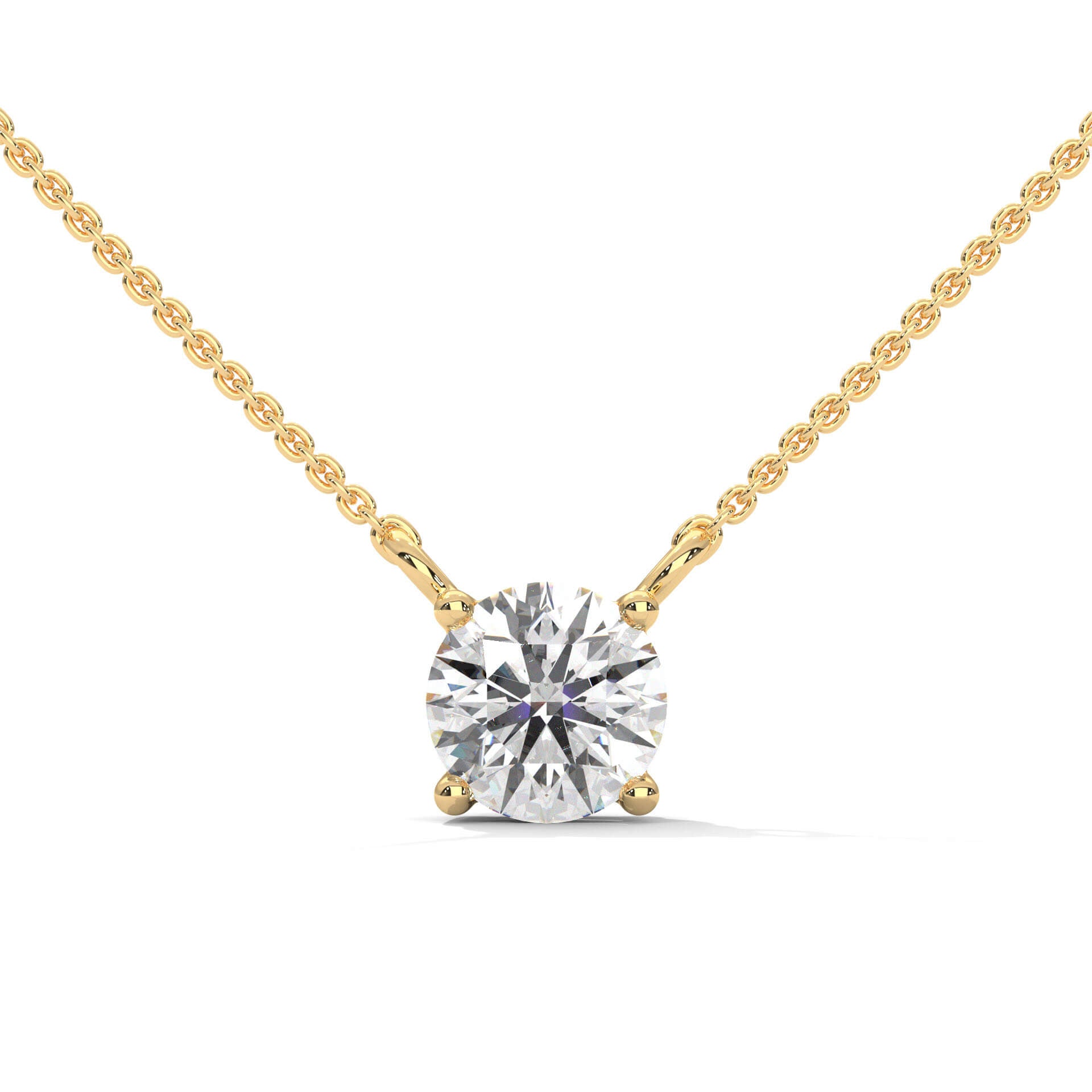 Ines 1 Carat Solitaire Silver Pendant Necklace | 22KT Gold Vermeil - Shinez By Baxi Jewellers