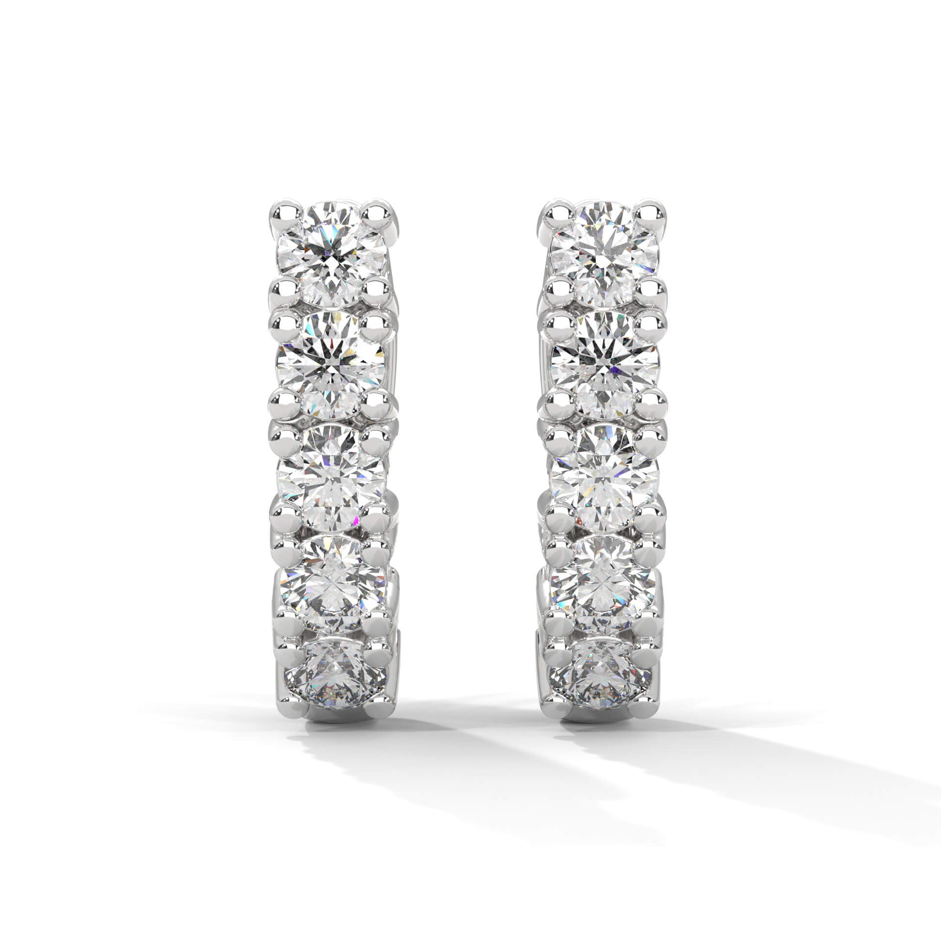 Heera Silver Hoop Earrings for Women White Gold - Shinez By Baxi Jewellers