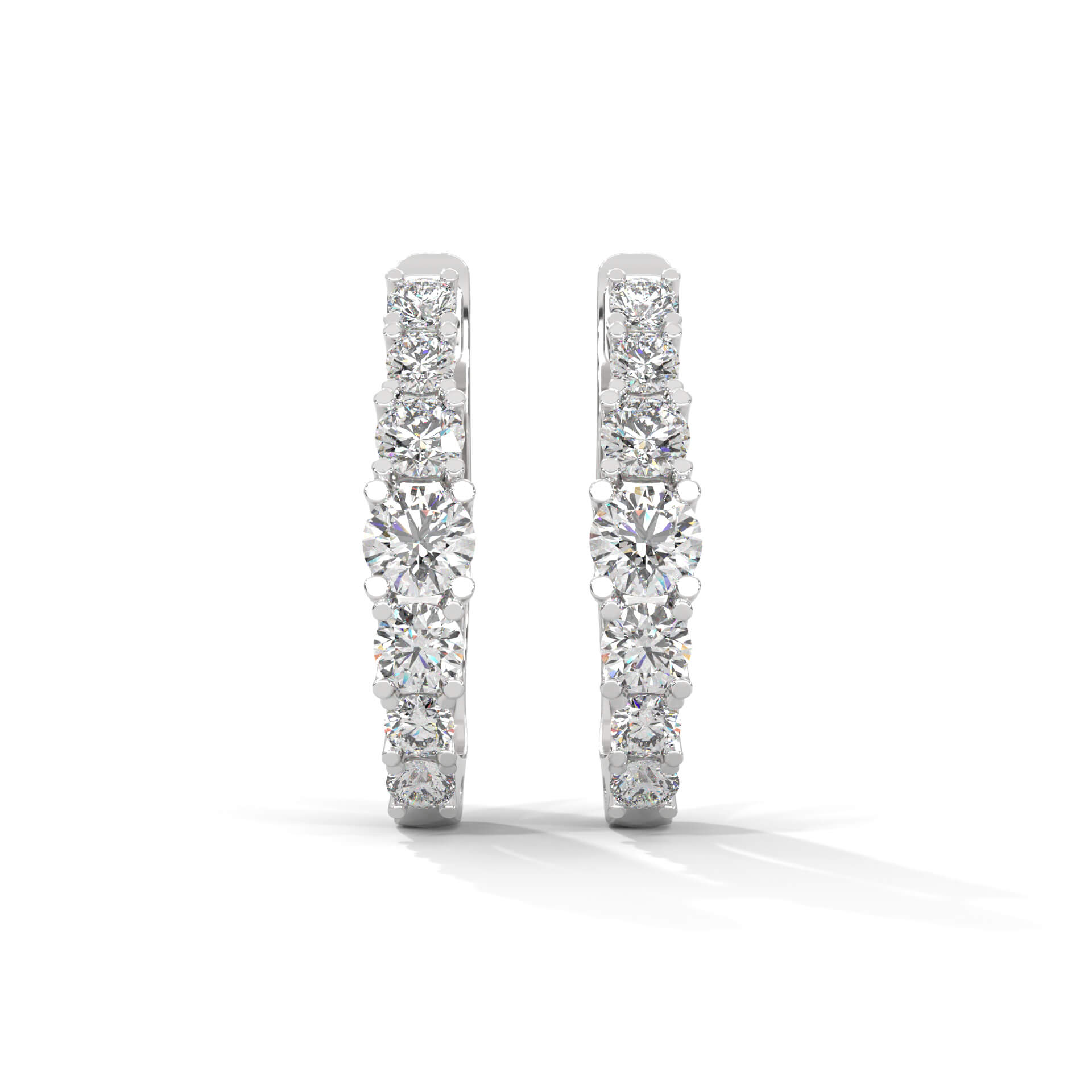 Savia Silver Hoop Earrings for Women White Gold - Shinez By Baxi Jewellers