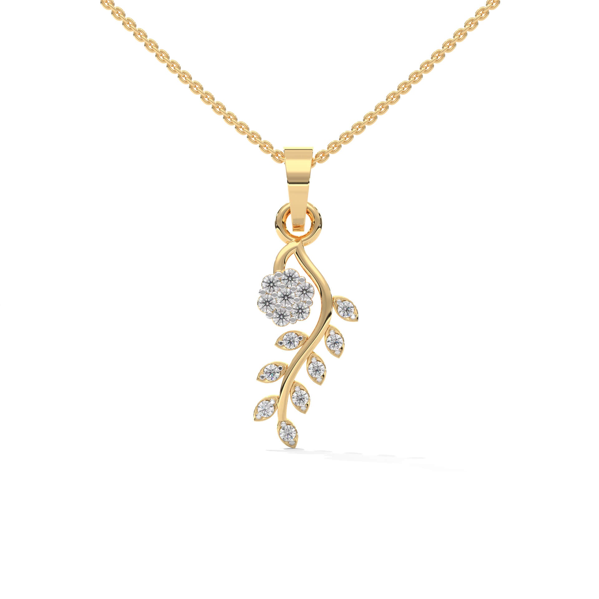 Kalla Silver Pendant with Chain | 22KT Gold Vermeil - Shinez By Baxi Jewellers