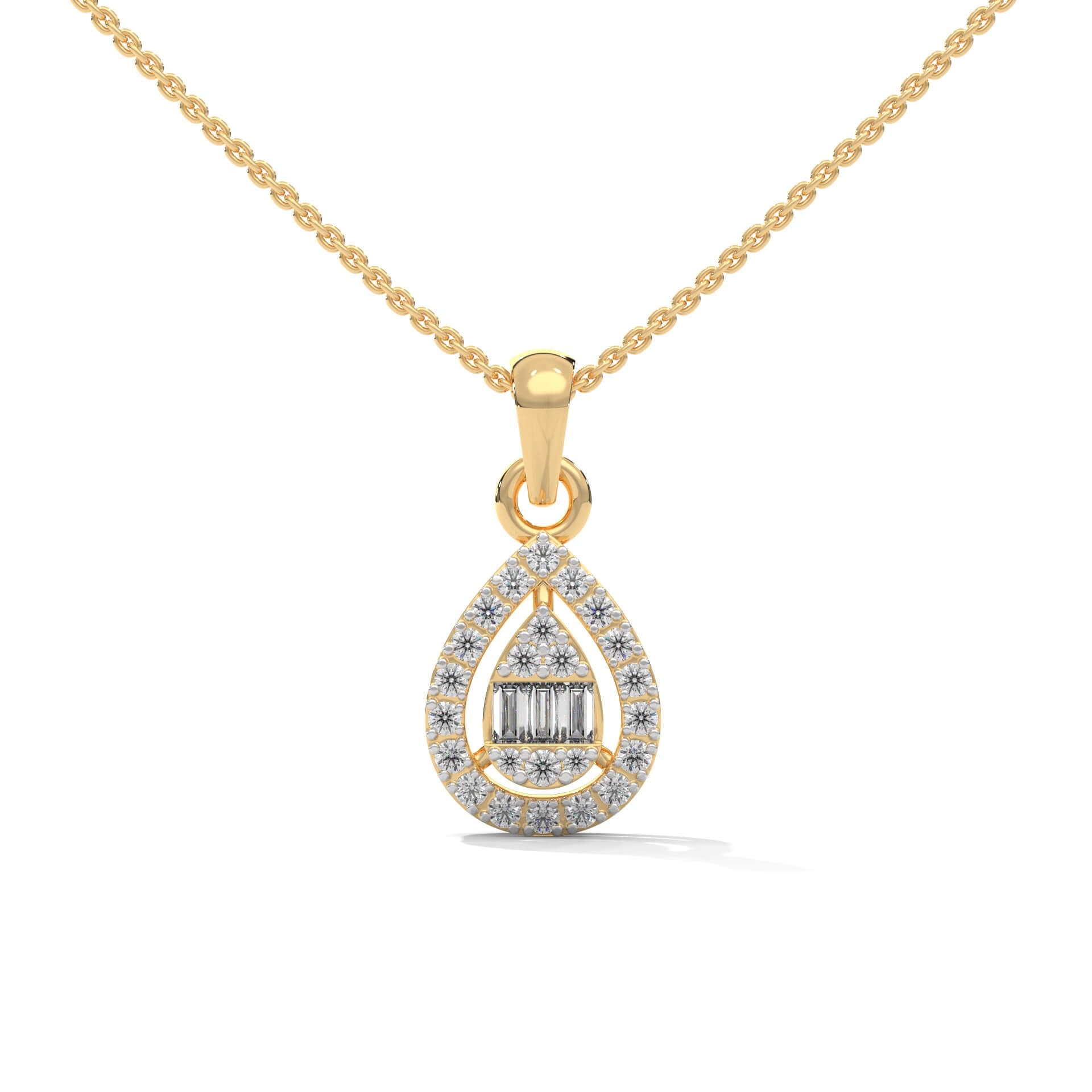 Jisha Silver Pendant with chain | 22KT Gold Vermeil - Shinez By Baxi Jewellers