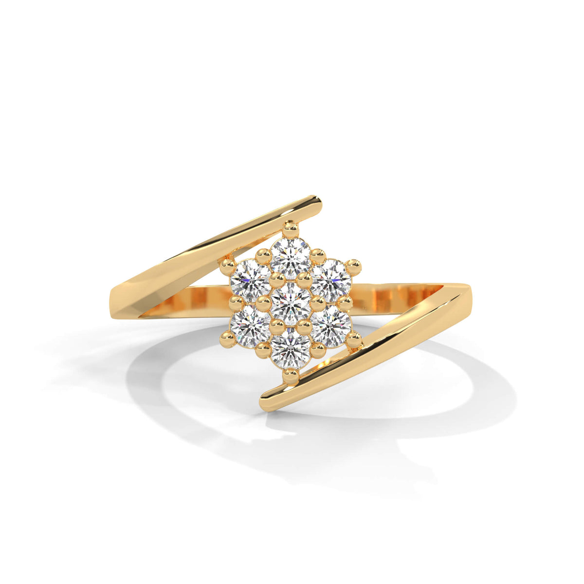 Zain Lab-Grown Diamond Silver Ring 22KT Gold Vermeil