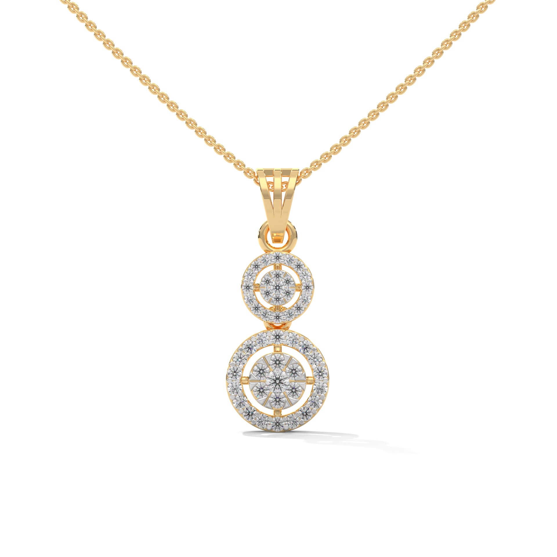Florena Silver Pendant with chain | 22KT Gold Vermeil - Shinez By Baxi Jewellers