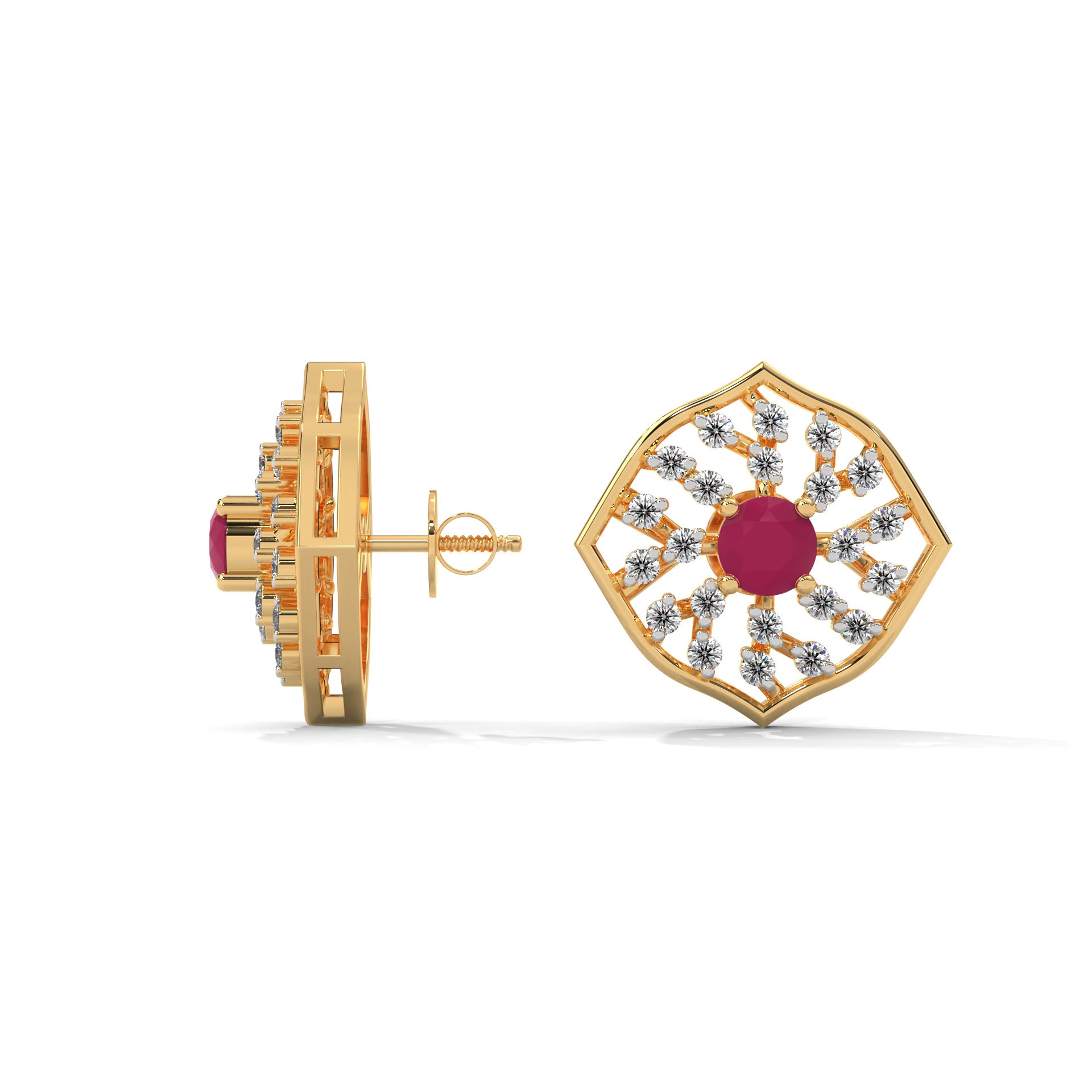 Nelia Moissanite Pendant and Earrings Set - Shinez By Baxi Jewellers