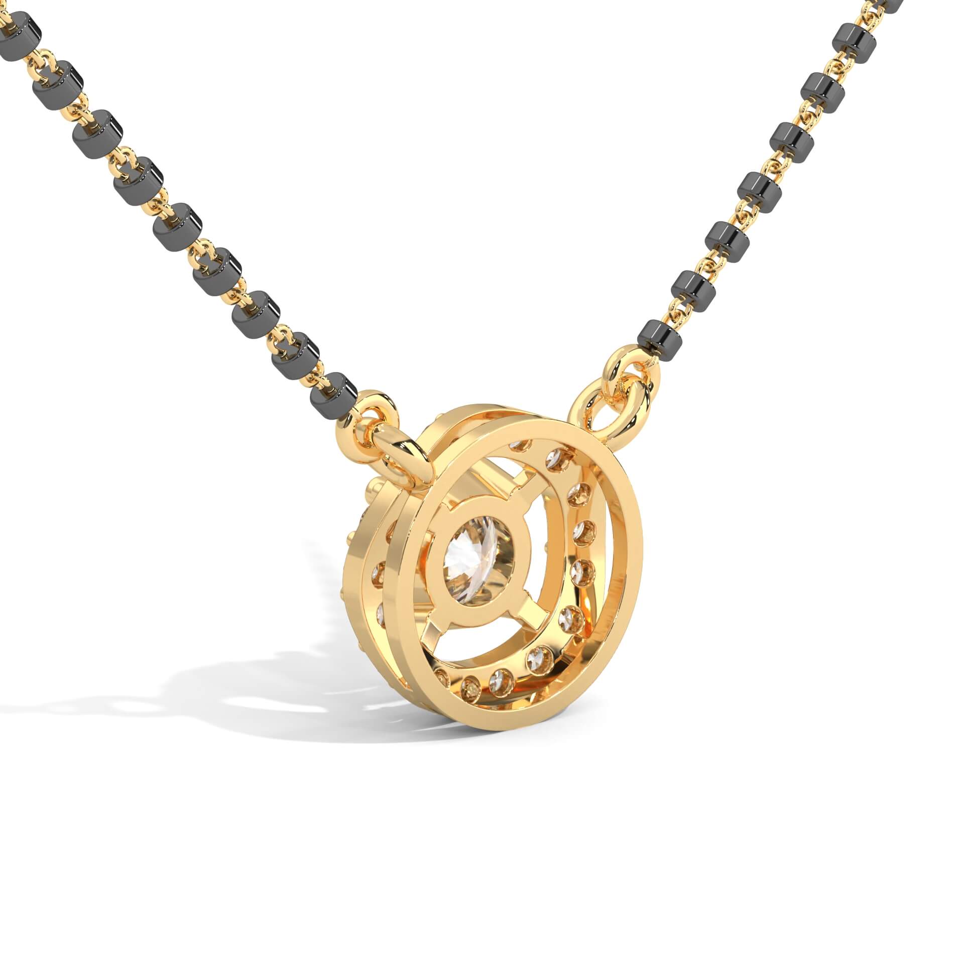 Raza Solitaire Silver Mangalsutra | 22KT Gold Vermeil - Shinez By Baxi Jewellers