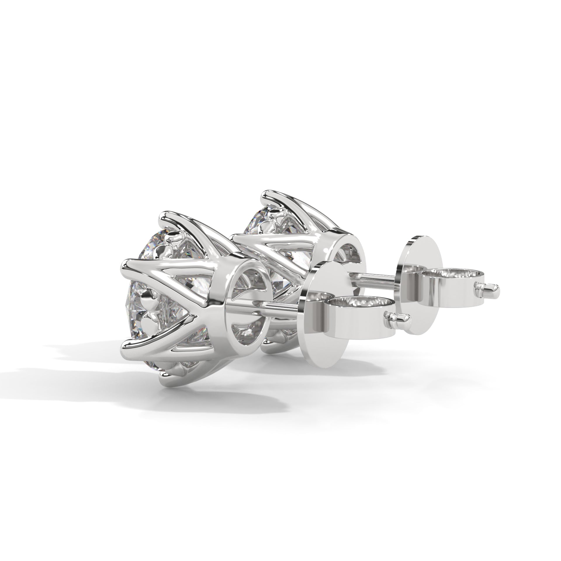 Fana 2 Carat Each Solitaire Studs | 22KT Gold Vermeil - Shinez By Baxi Jewellers