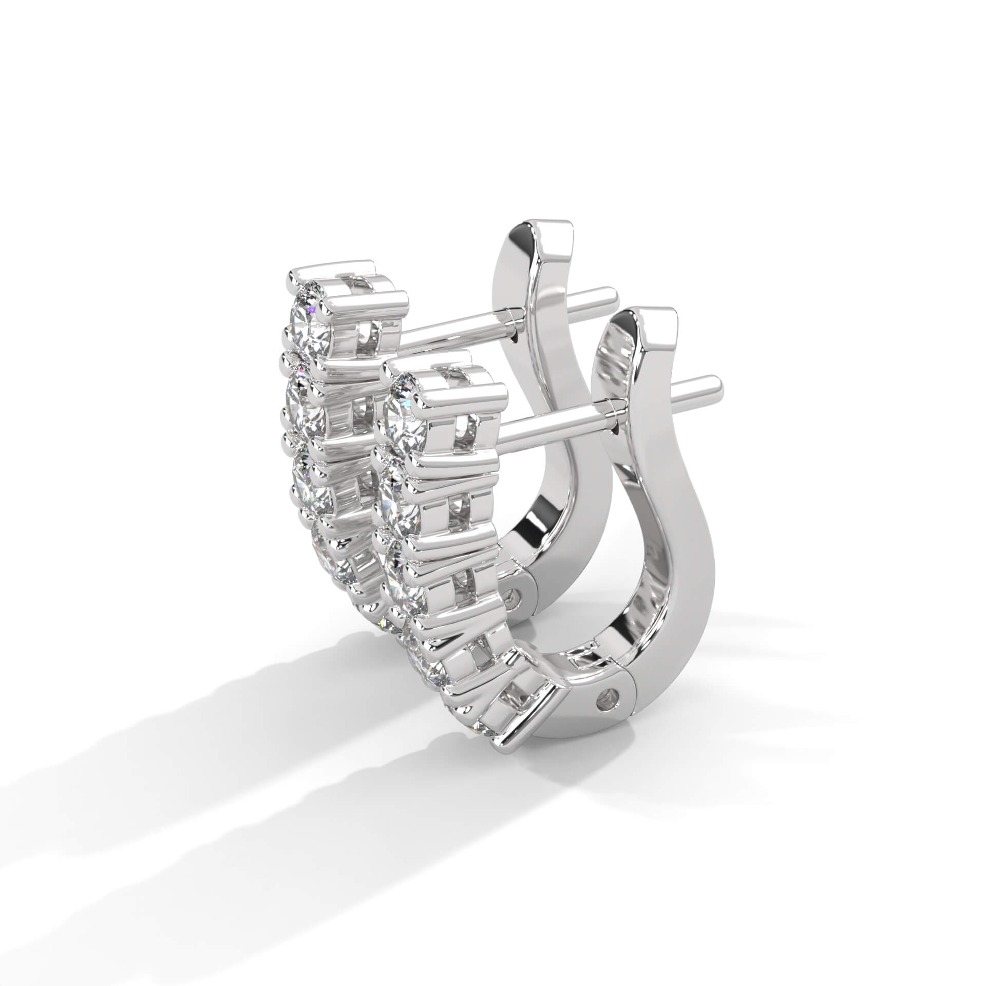 Heera Silver Hoop Earrings for Women White Gold - Shinez By Baxi Jewellers