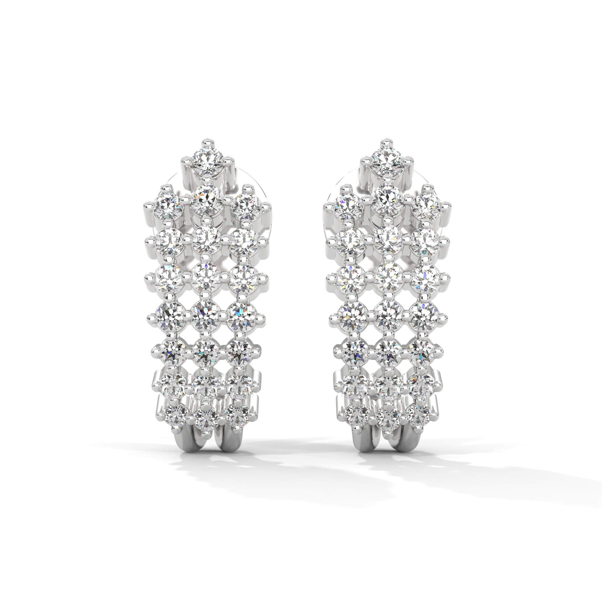 Meera Silver Hoop Earrings for Women White Gold - Shinez By Baxi Jewellers