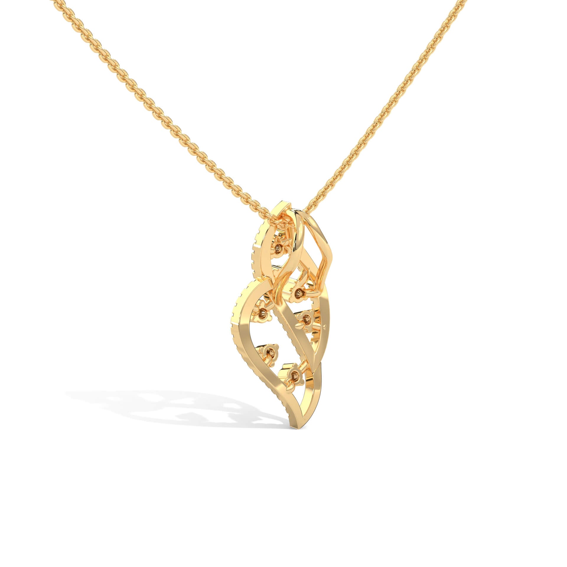 Rica Silver Pendant with Chain | 22KT Gold Vermeil - Shinez By Baxi Jewellers