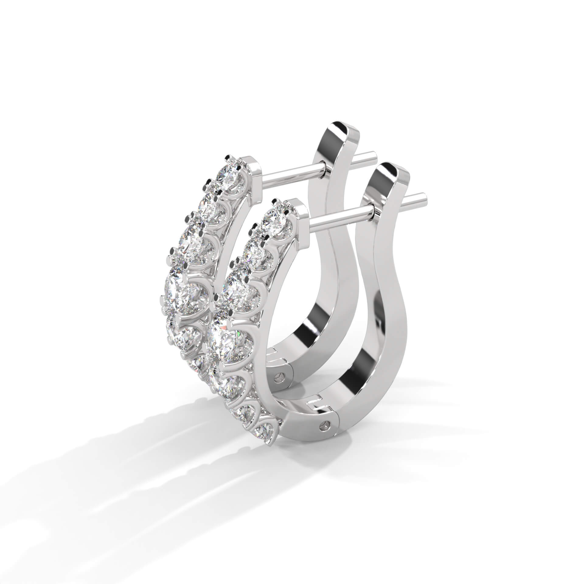 Savia Silver Hoop Earrings for Women White Gold - Shinez By Baxi Jewellers