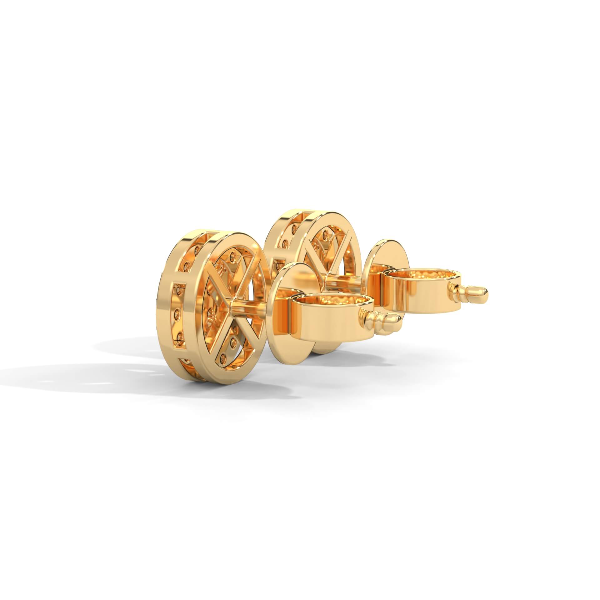 Dana Silver Stud Earrings | 22KT Gold Vermeil - Shinez By Baxi Jewellers