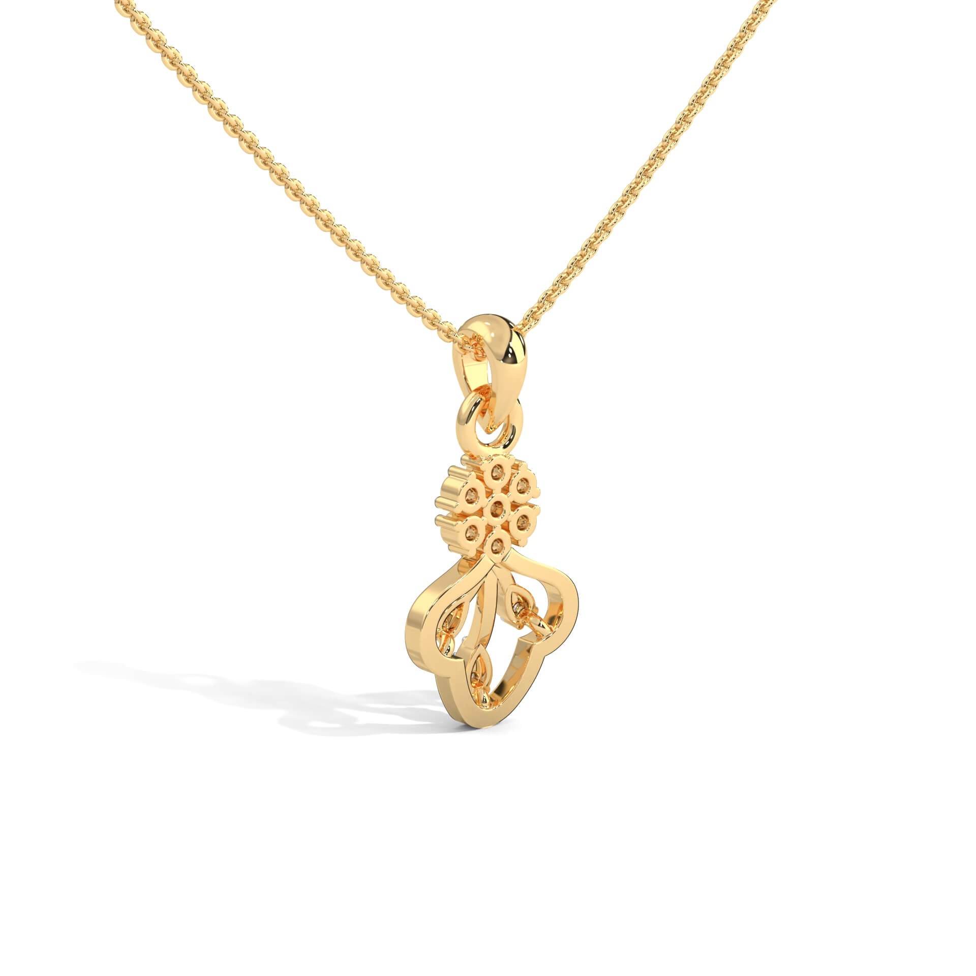 Trisha Silver Pendant with Chain | 22KT Gold Vermeil - Shinez By Baxi Jewellers