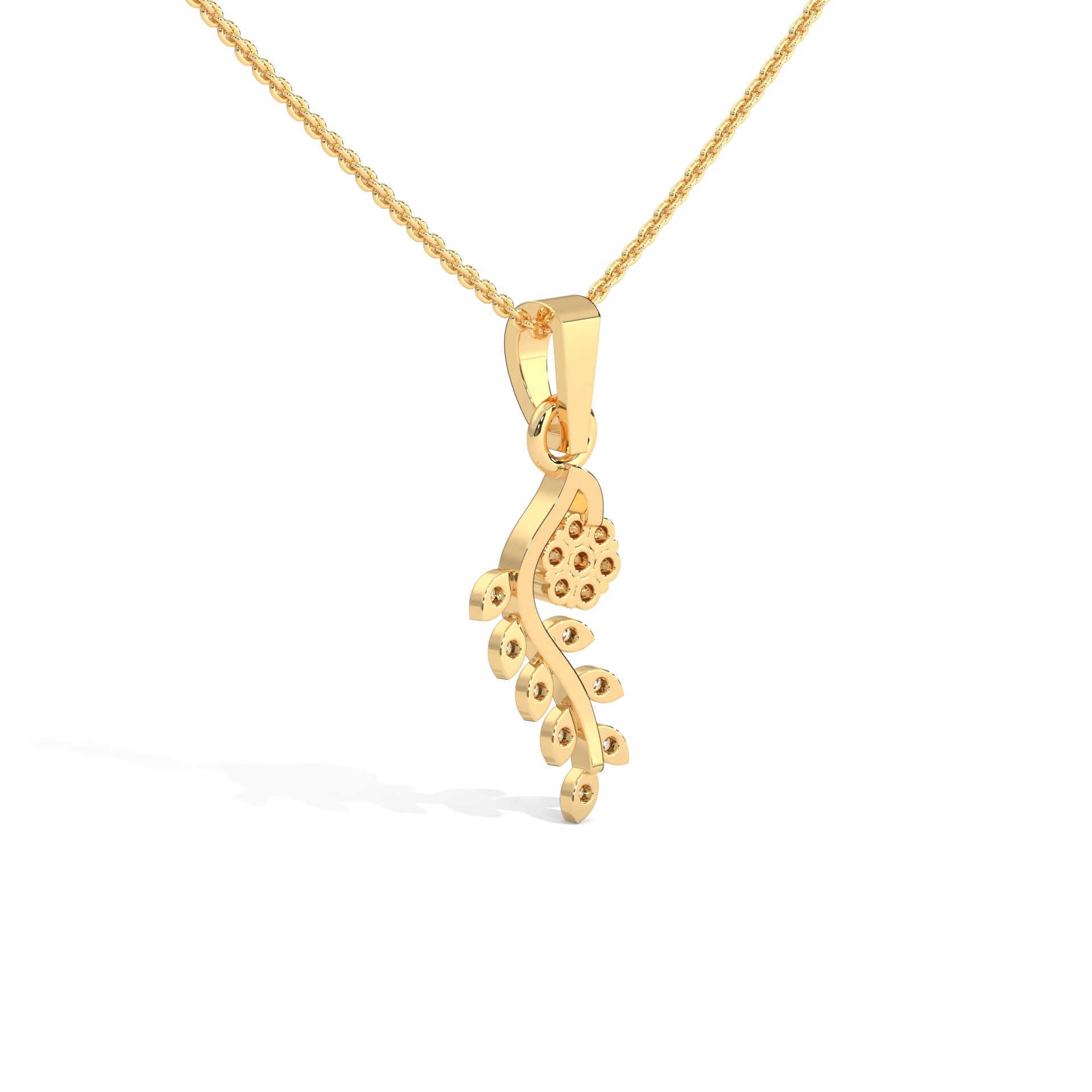 Kalla Silver Pendant with Chain | 22KT Gold Vermeil - Shinez By Baxi Jewellers