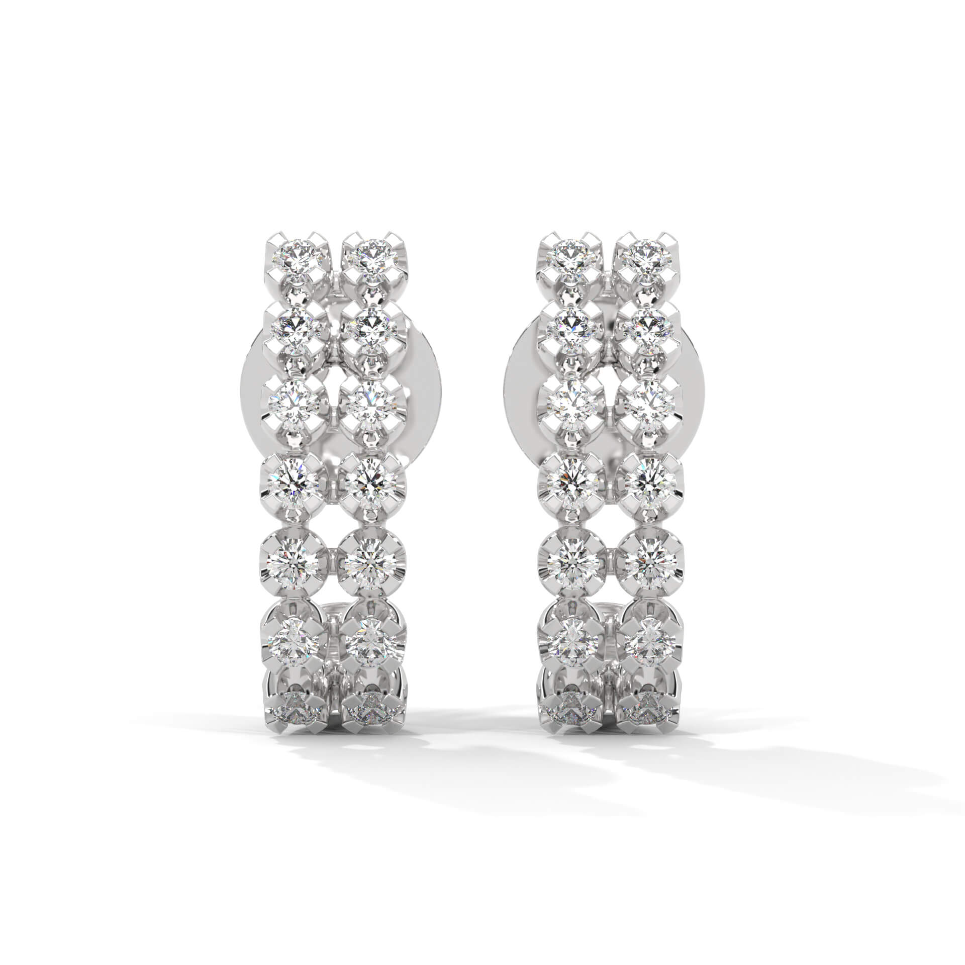 Sama Silver Hoop Earrings for Women White Gold - Shinez By Baxi Jewellers