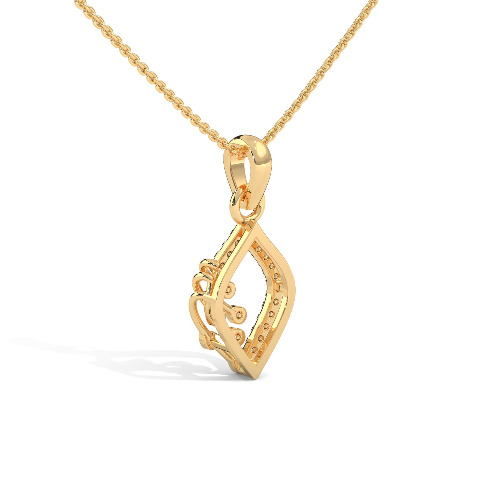 Maia Silver Pendant with Chain | 22KT Gold Vermeil - Shinez By Baxi Jewellers
