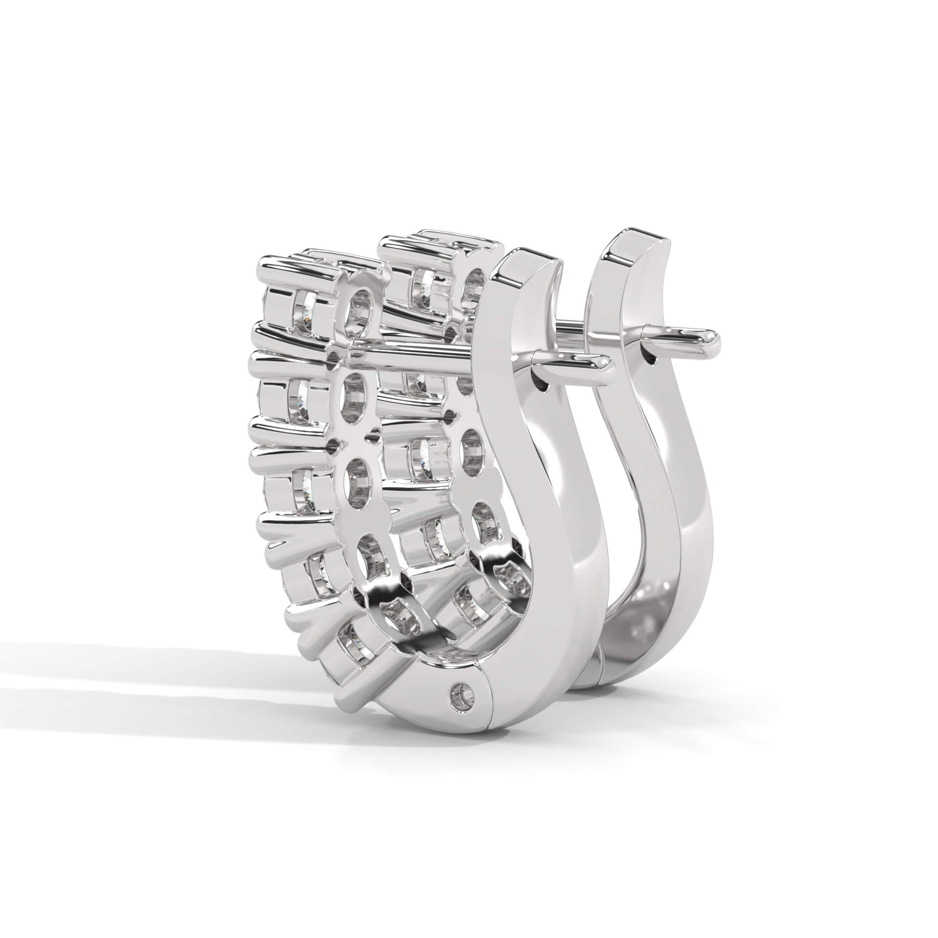 Heera Silver Hoop Earrings for Women White Gold - Shinez By Baxi Jewellers