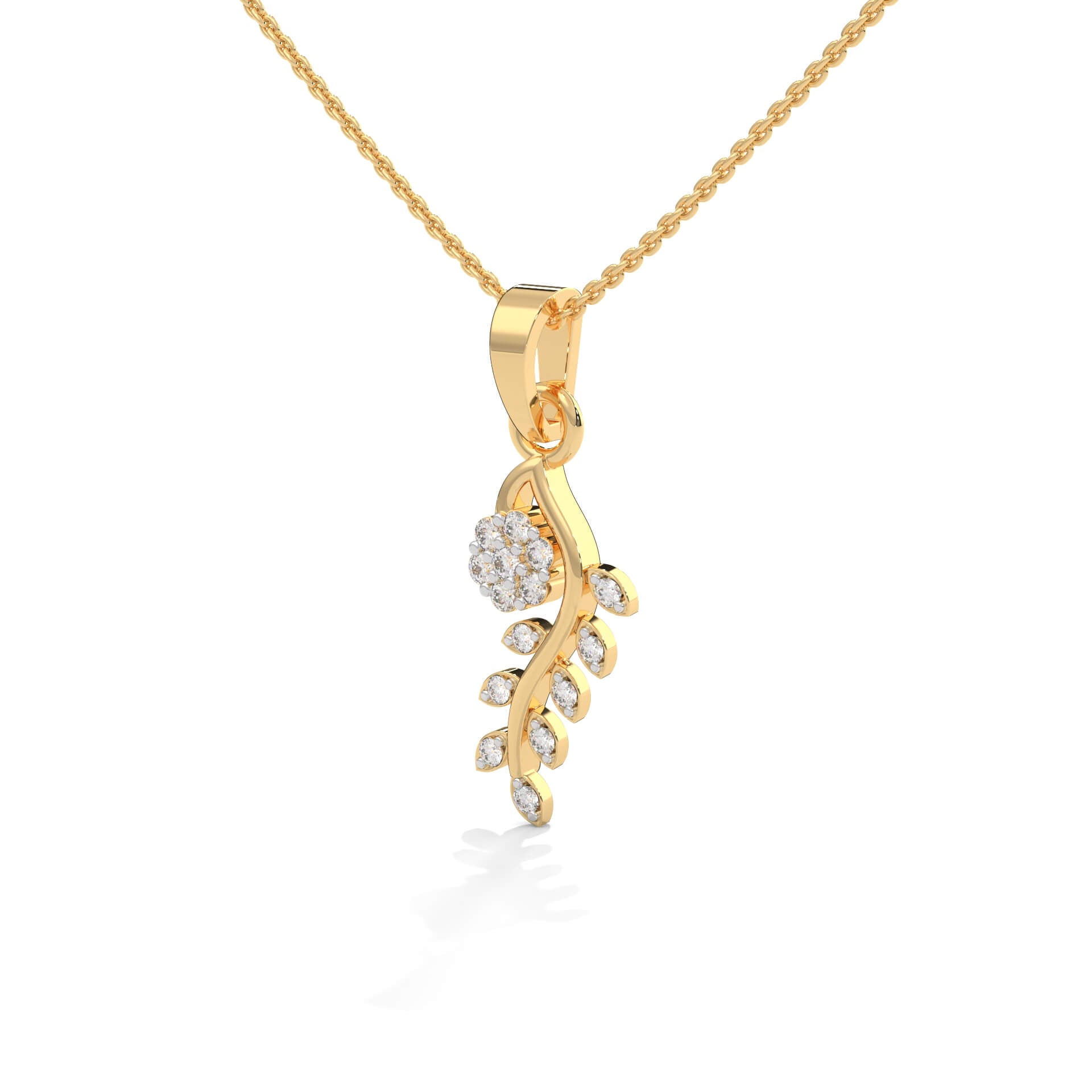 Kalla Silver Pendant with Chain | 22KT Gold Vermeil - Shinez By Baxi Jewellers