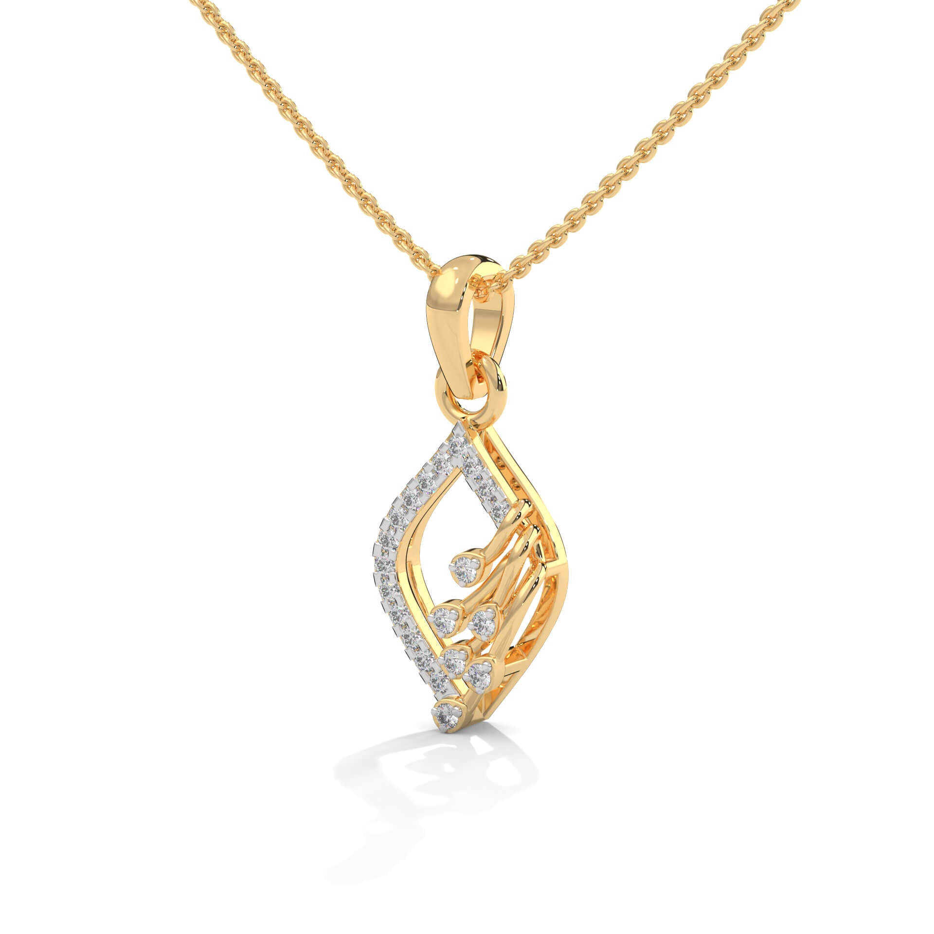 Maia Silver Pendant with Chain | 22KT Gold Vermeil - Shinez By Baxi Jewellers