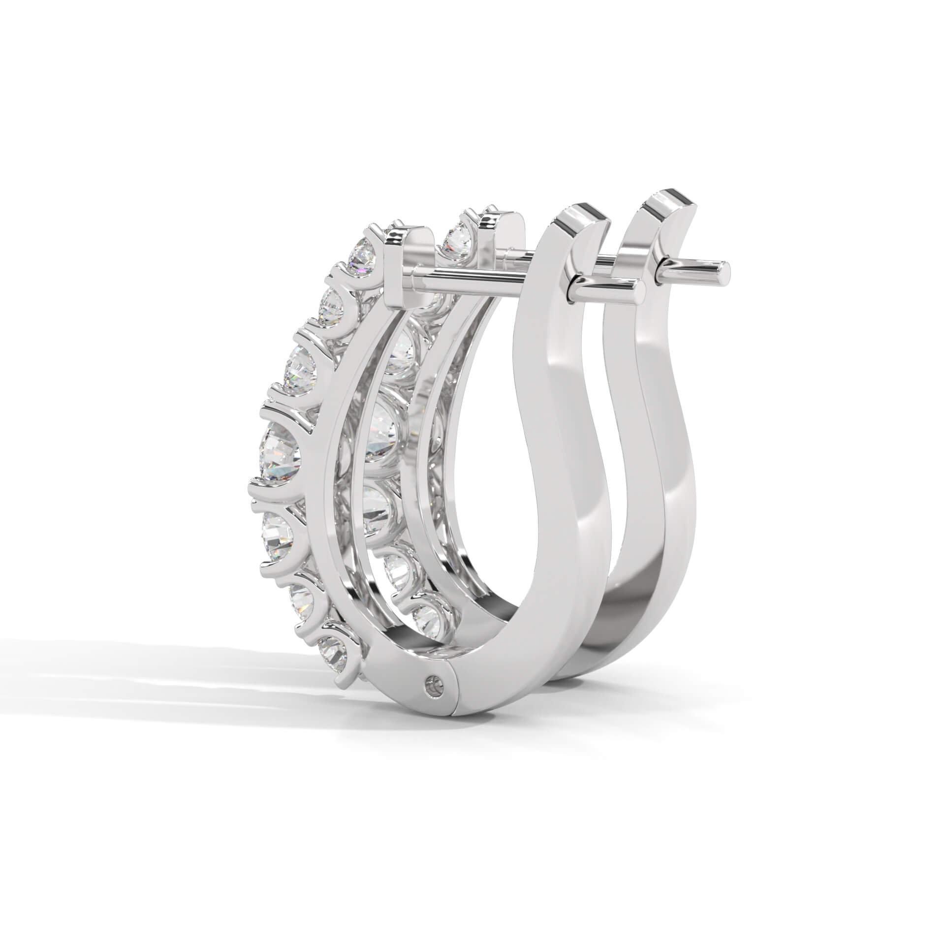 Savia Silver Hoop Earrings for Women White Gold - Shinez By Baxi Jewellers