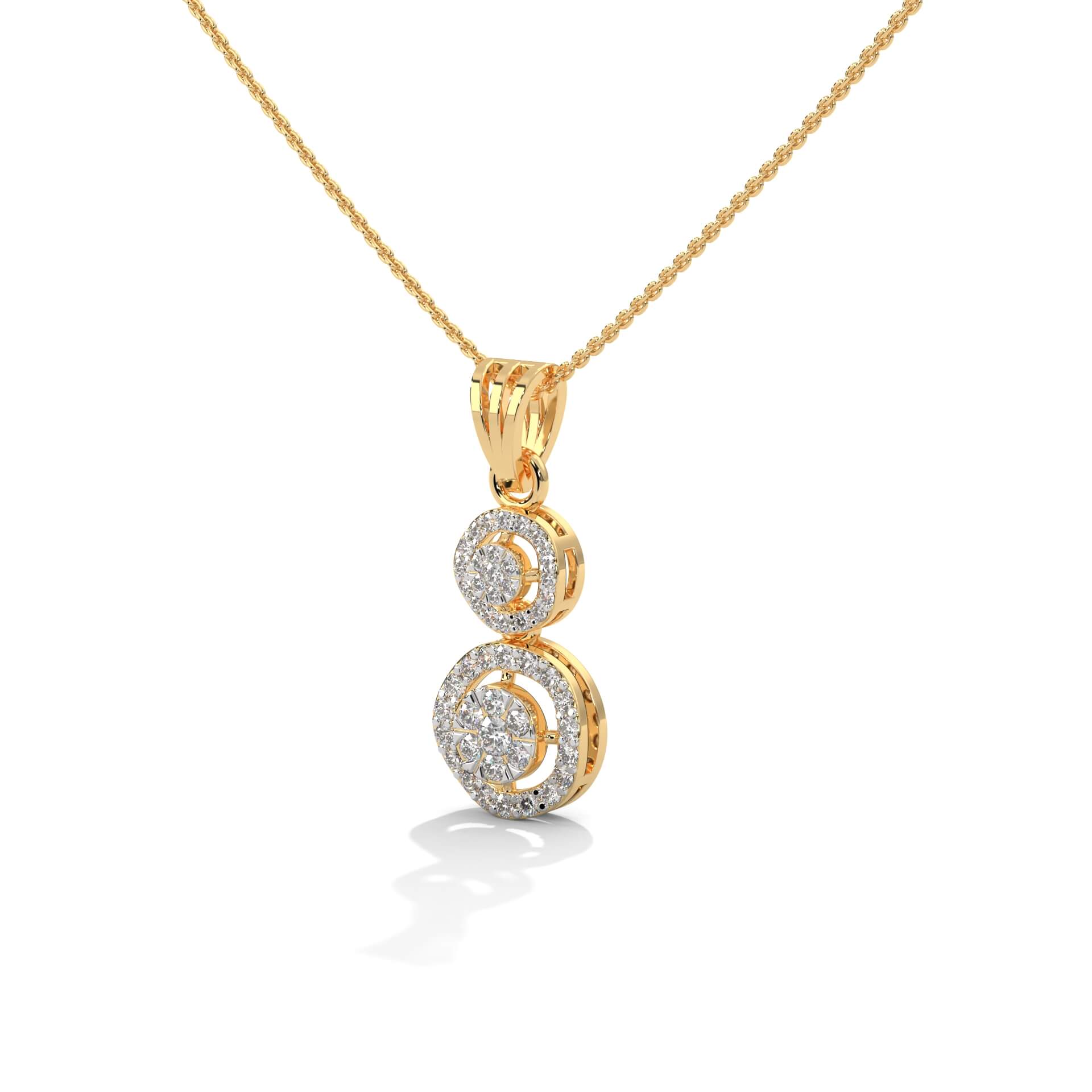 Florena Silver Pendant with chain | 22KT Gold Vermeil - Shinez By Baxi Jewellers