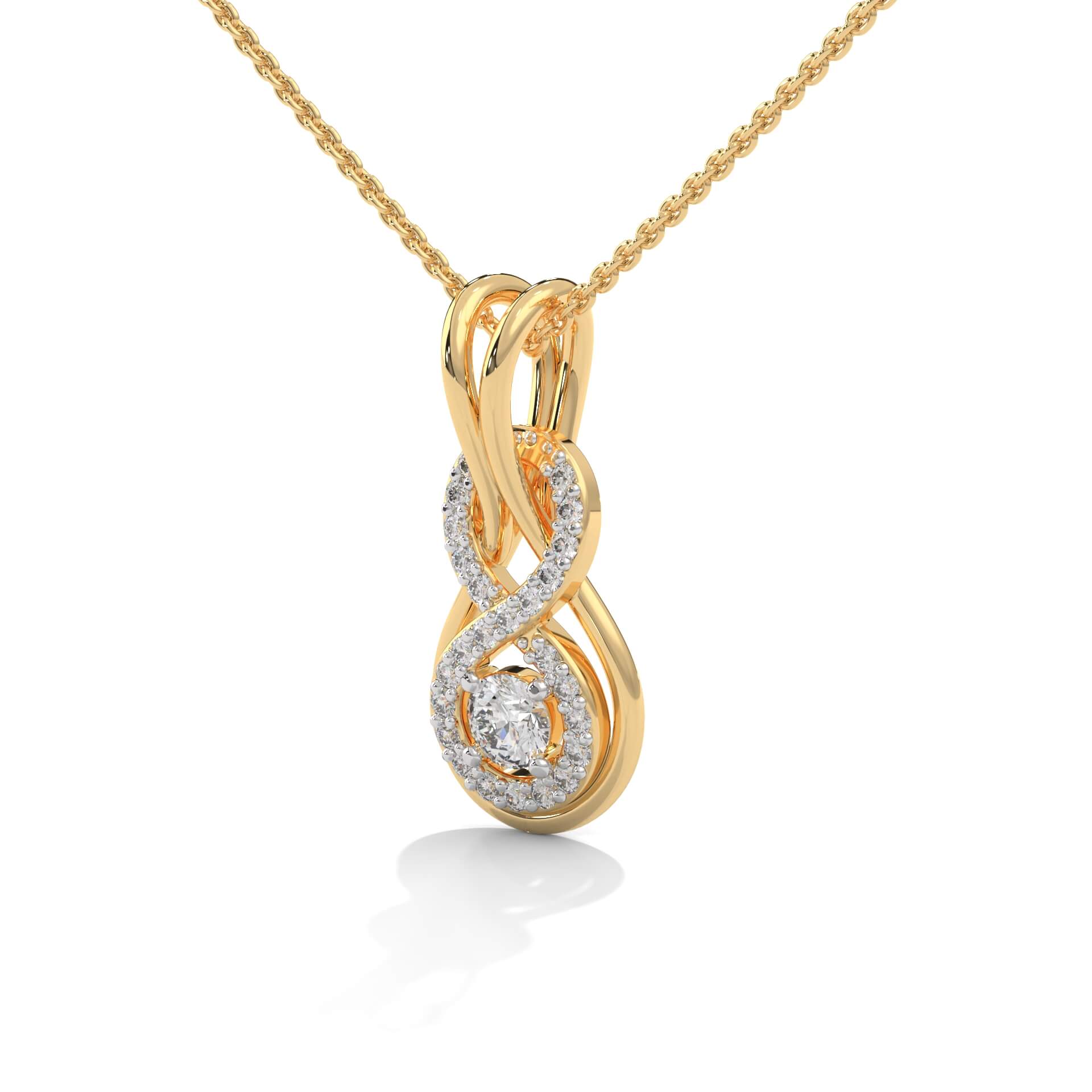 Larina Silver Pendant with chain | 22KT Gold Vermeil - Shinez By Baxi Jewellers