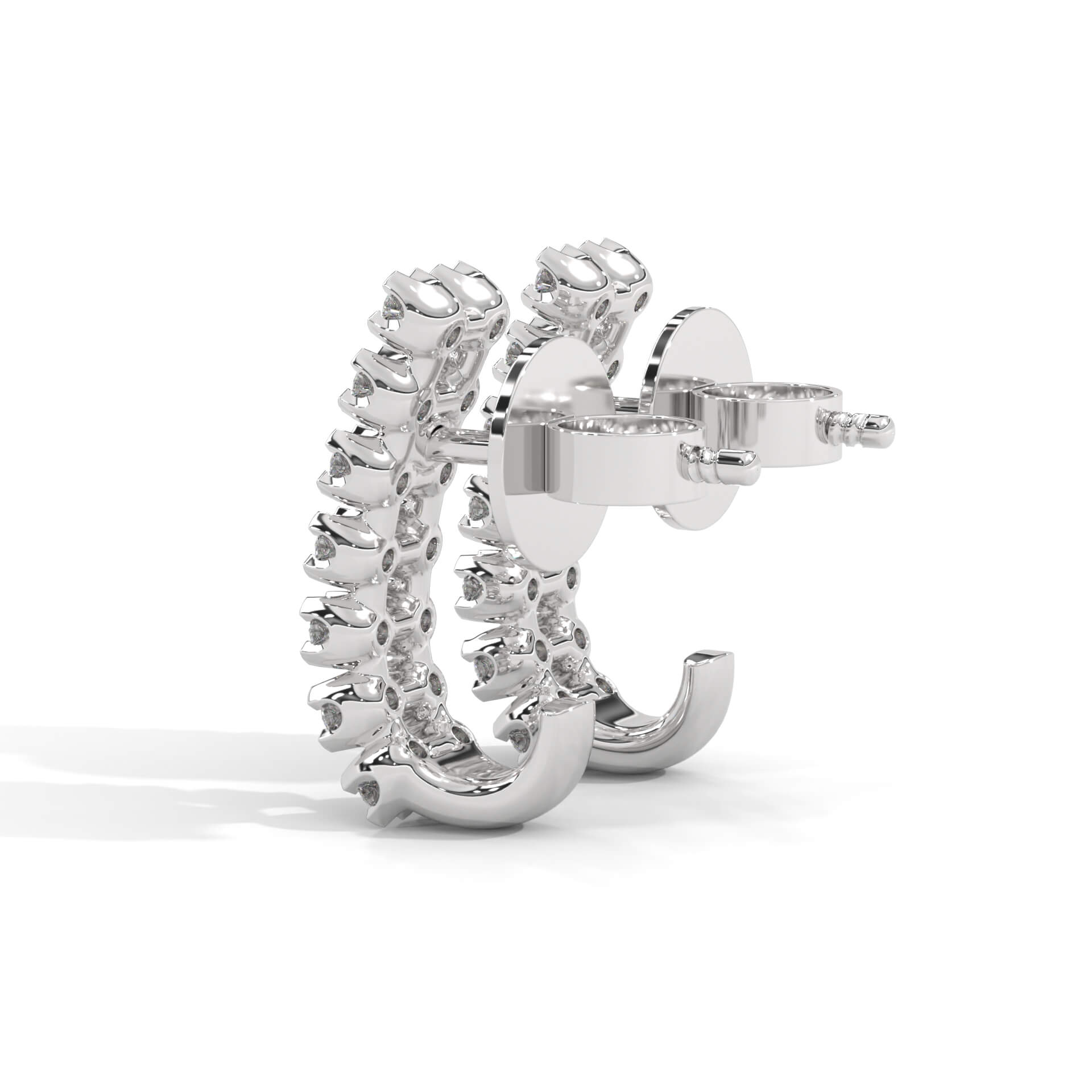 Sama Silver Hoop Earrings for Women White Gold - Shinez By Baxi Jewellers