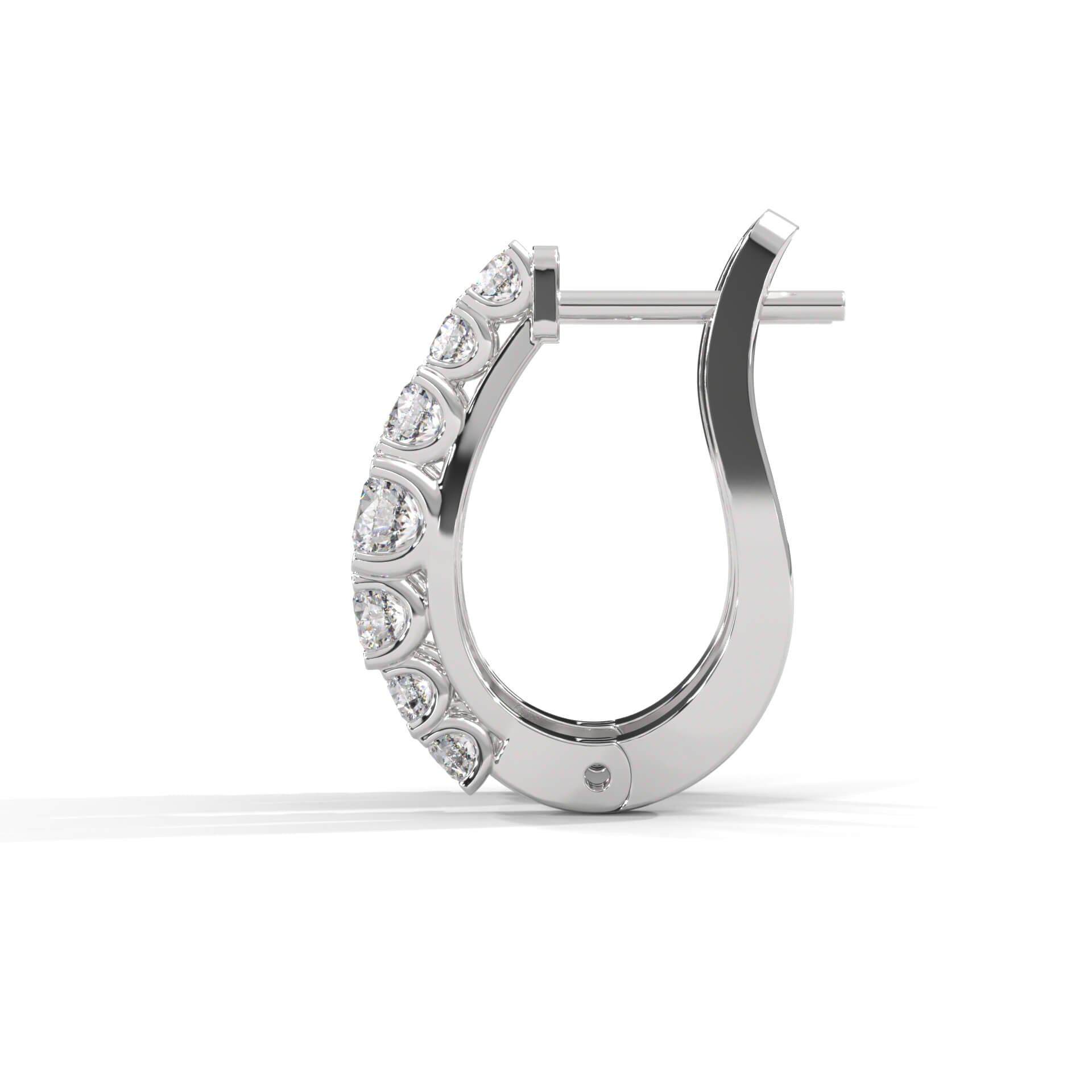 Savia Silver Hoop Earrings for Women White Gold - Shinez By Baxi Jewellers
