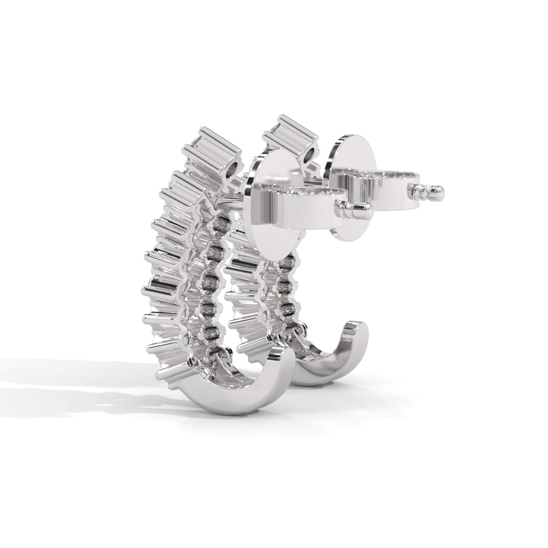 Meera Silver Hoop Earrings for Women White Gold - Shinez By Baxi Jewellers