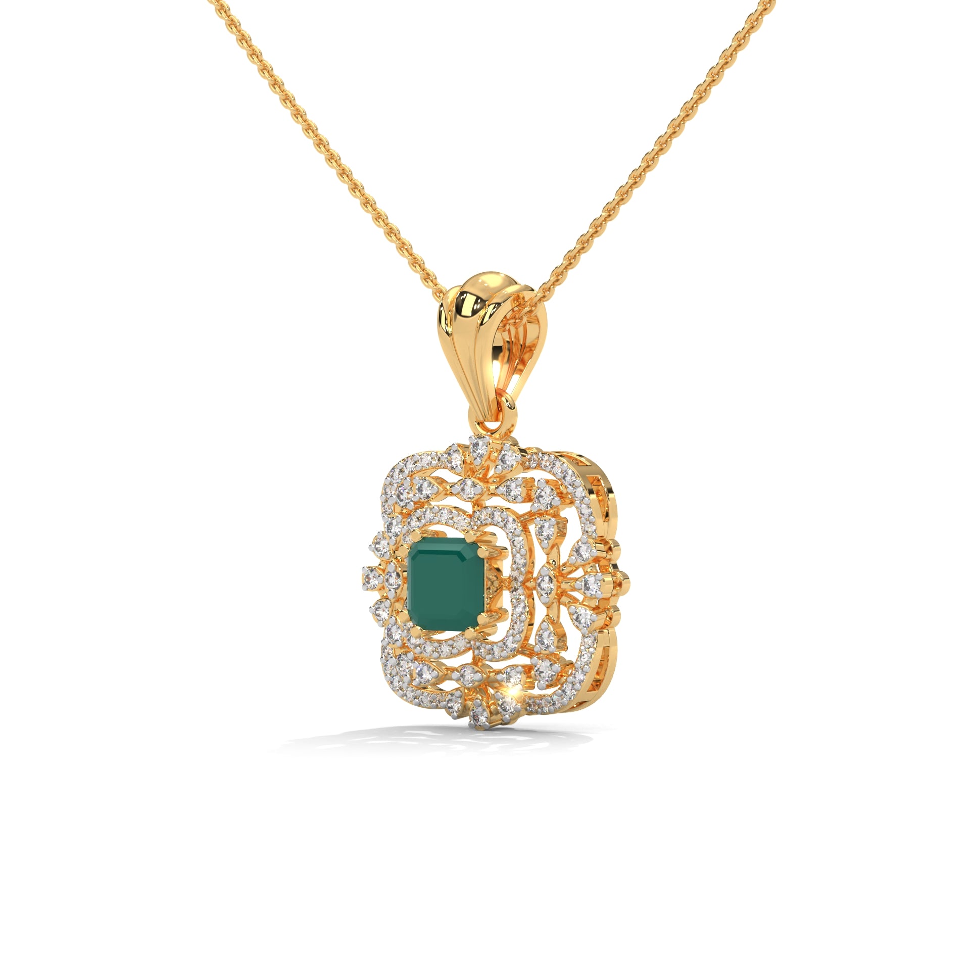 Aryahi Moissanite Pendant and Earrings Set - Shinez By Baxi Jewellers