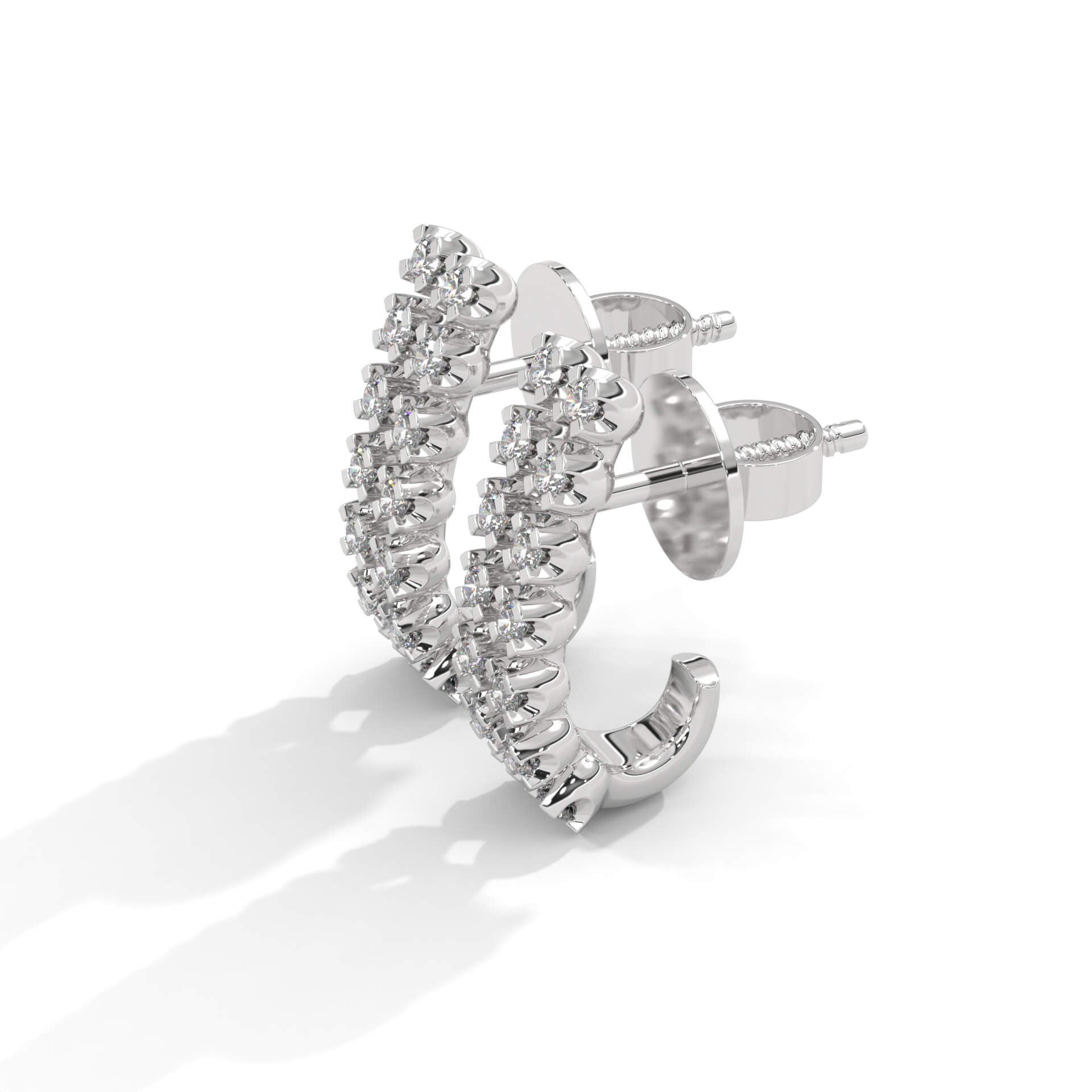 Sama Silver Hoop Earrings for Women White Gold - Shinez By Baxi Jewellers
