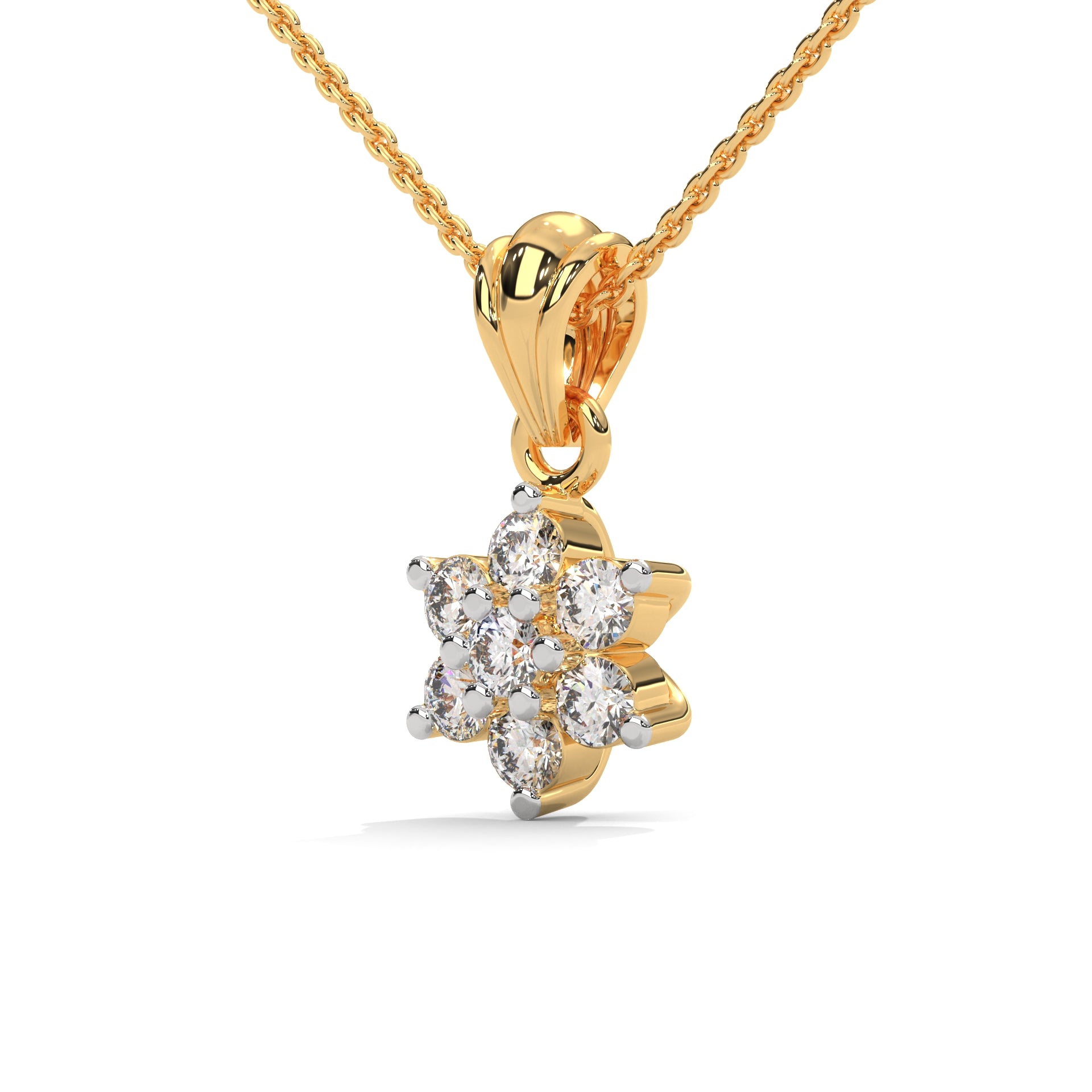 Vrinda Moissanite Pendant and Earrings Set - Shinez By Baxi Jewellers