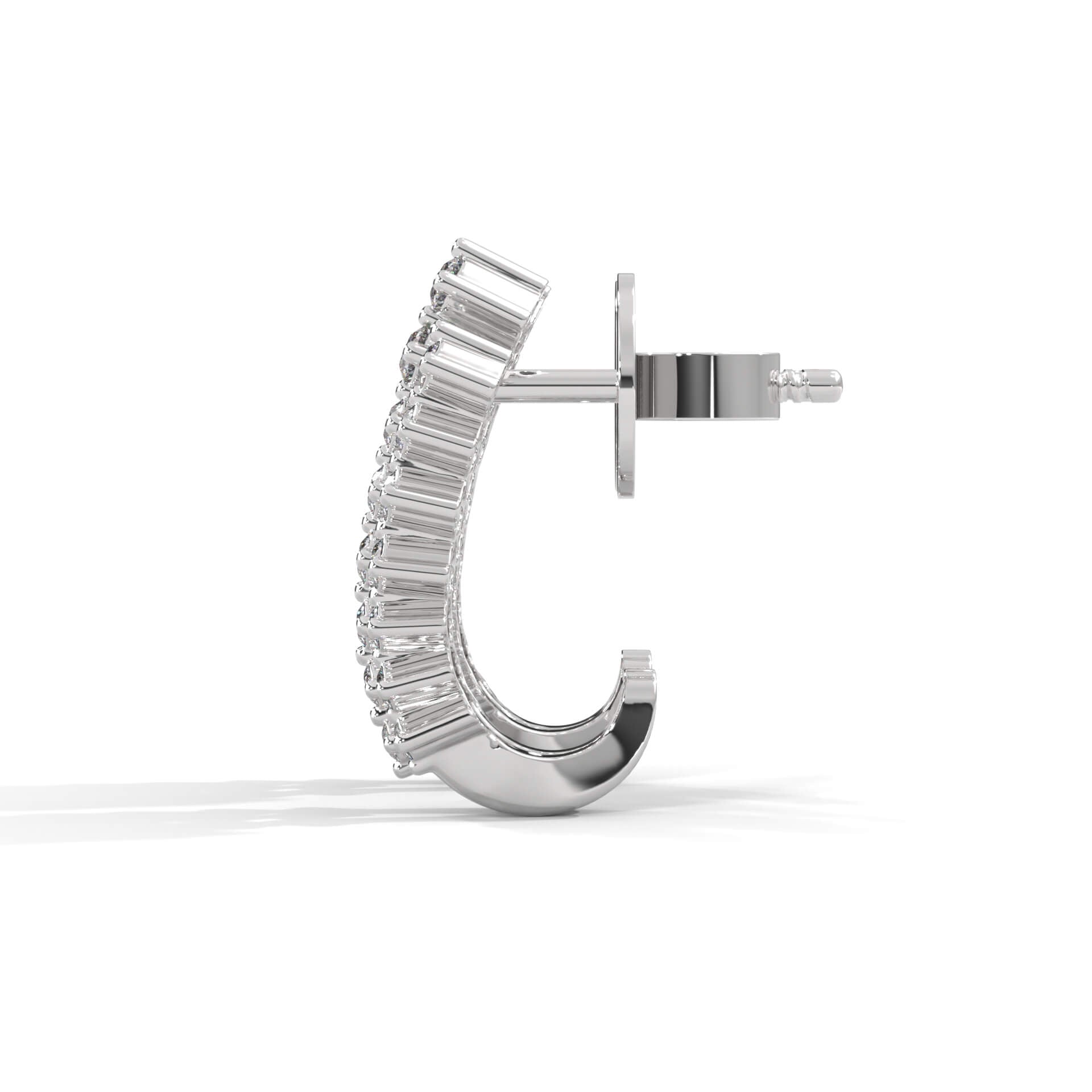 Meera Silver Hoop Earrings for Women White Gold - Shinez By Baxi Jewellers