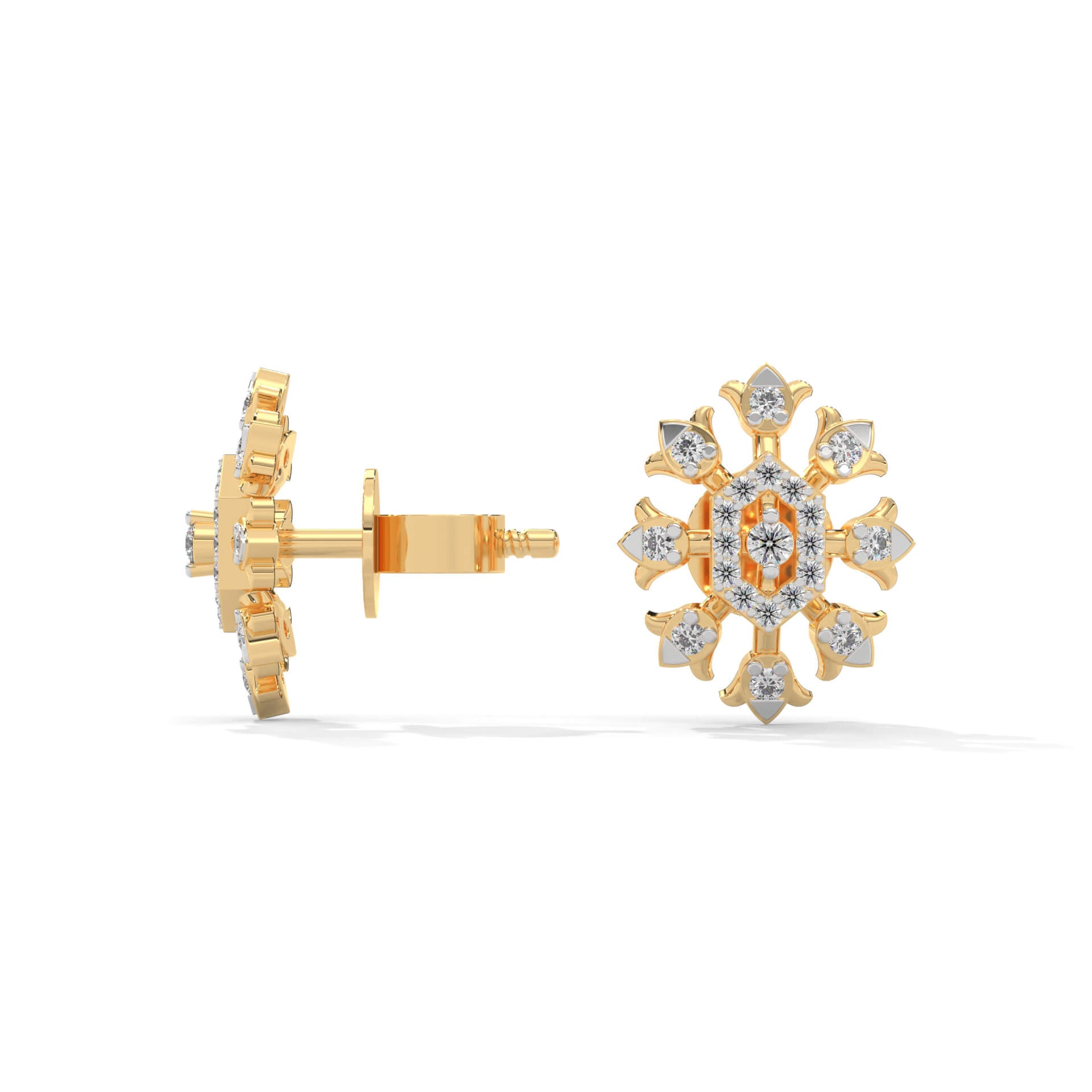 Violet Silver Earrings for Women | 22KT Gold Vermeil - Shinez By Baxi Jewellers